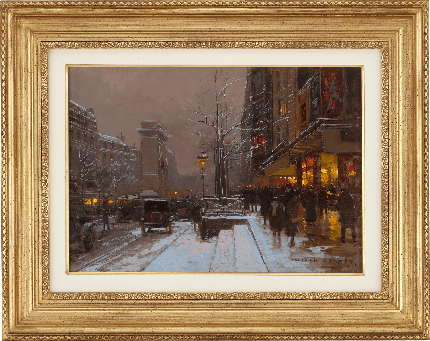 Porte Saint-Denis, Winter by Edouard Léon Cortès