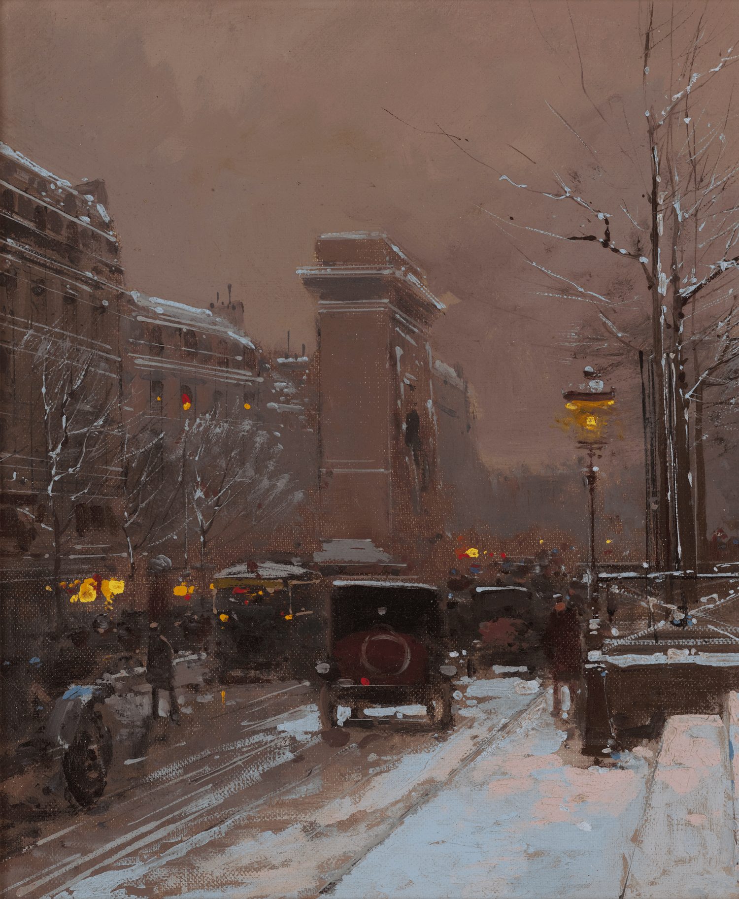 Porte Saint-Denis, Winter by Edouard Léon Cortès