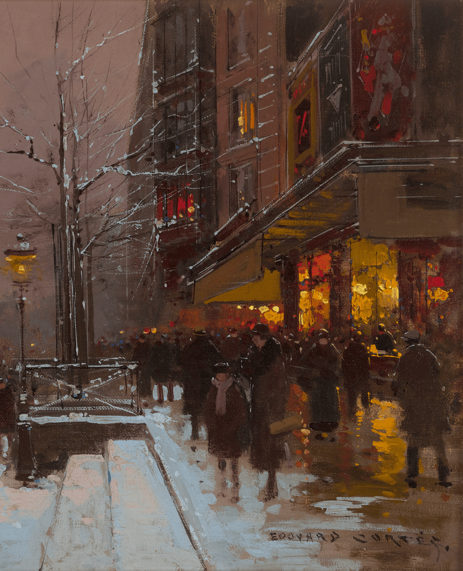 Porte Saint-Denis, Winter by Edouard Léon Cortès