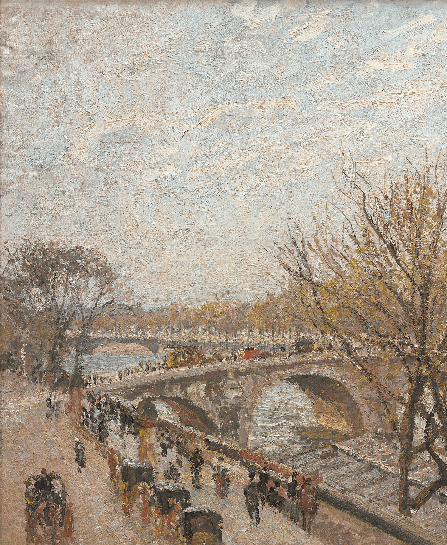 Le Pont-Royal, temps gris lumineux by Camille Pissarro