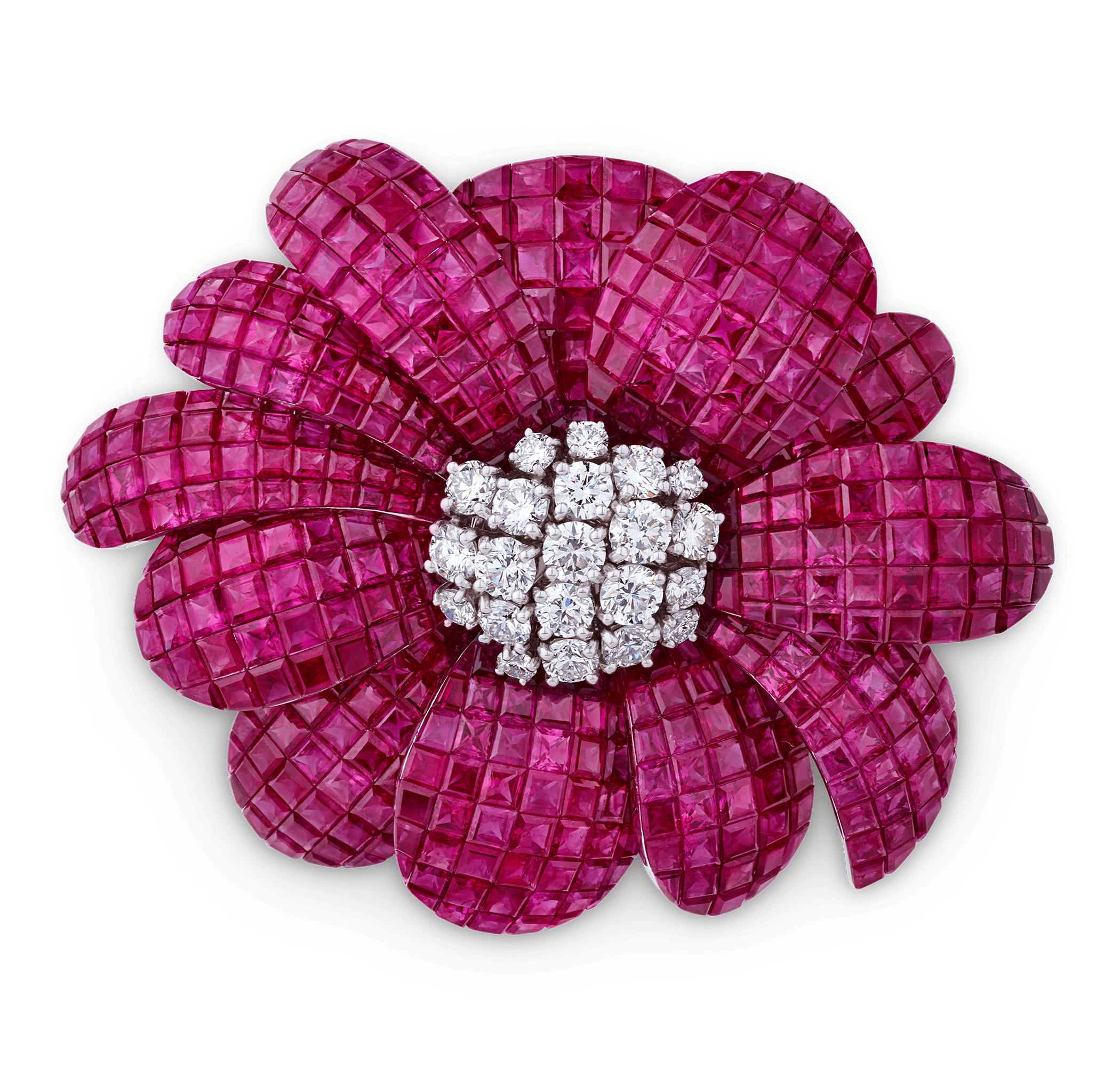 Ruby Flower Brooch, 93.28 carats