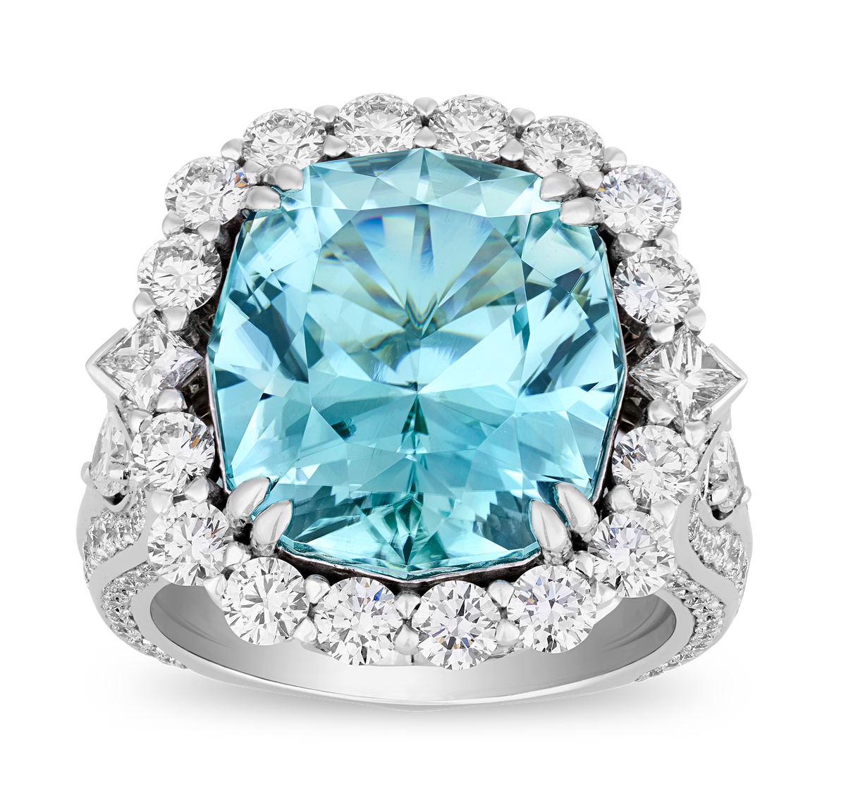 Kat Florence Unheated Paraiba Tourmaline Ring, 11.54 Carats