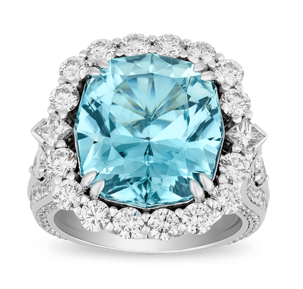 Kat Florence Unheated Paraiba Tourmaline Ring, 11.54 Carats