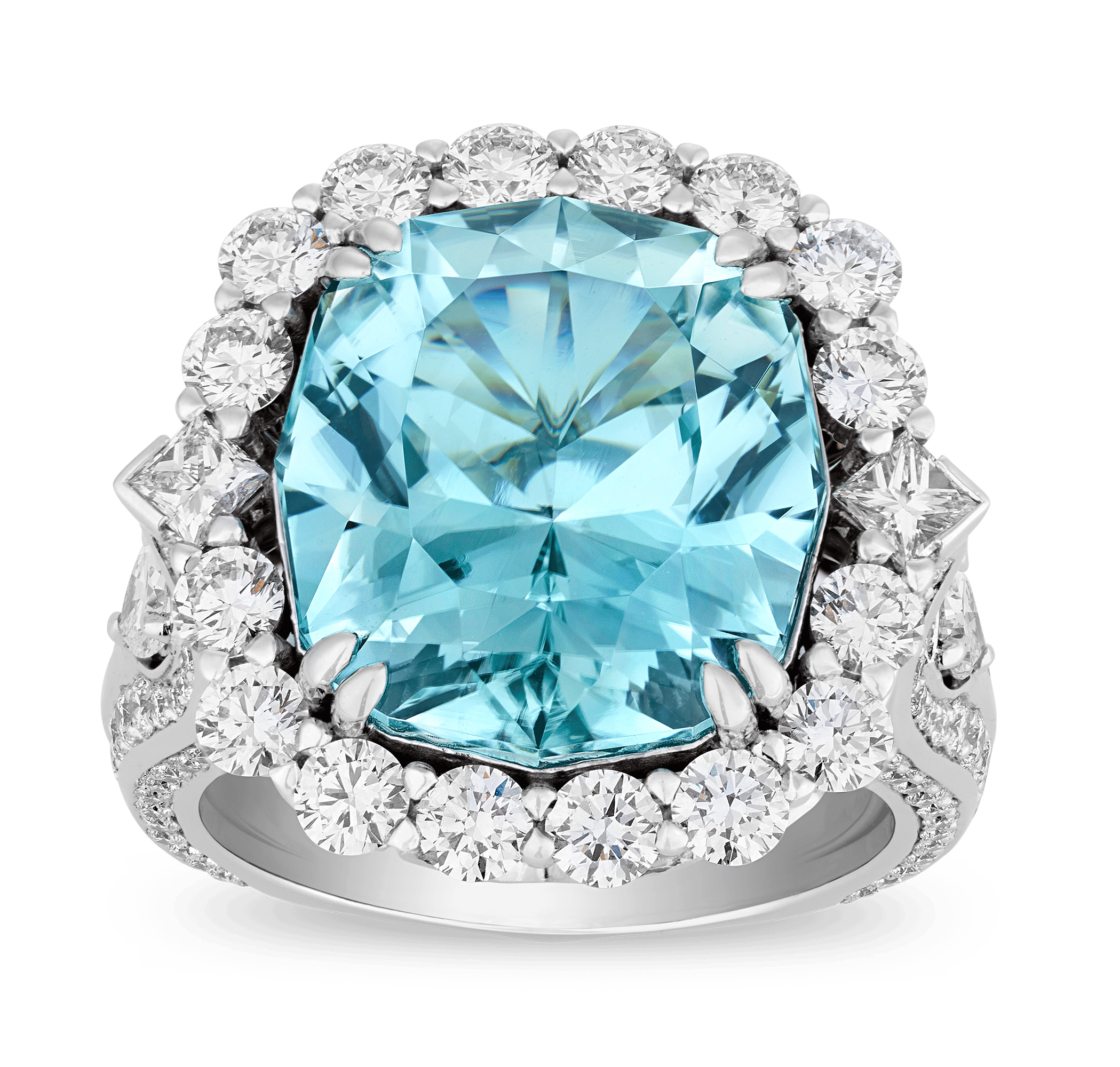 Kat Florence Unheated Paraiba Tourmaline Ring, 11.54 Carats