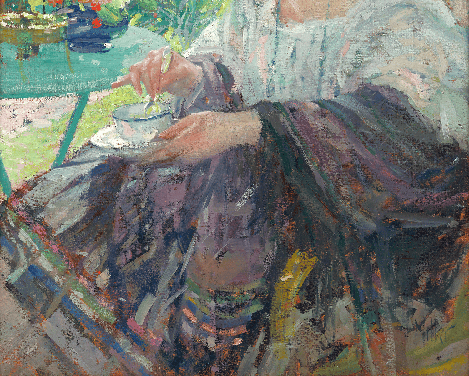 Young Woman in Interior by Richard E. Miller