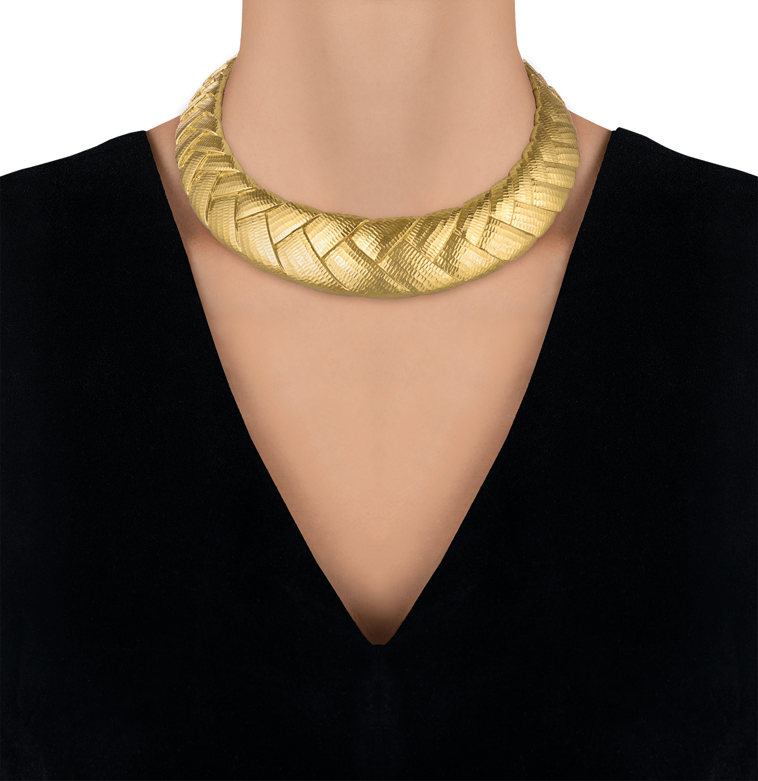 David Webb Woven Golden Collar Necklace