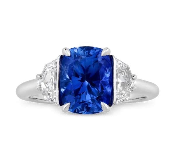 Untreated Kashmir Sapphire Ring, 3.03 Carats