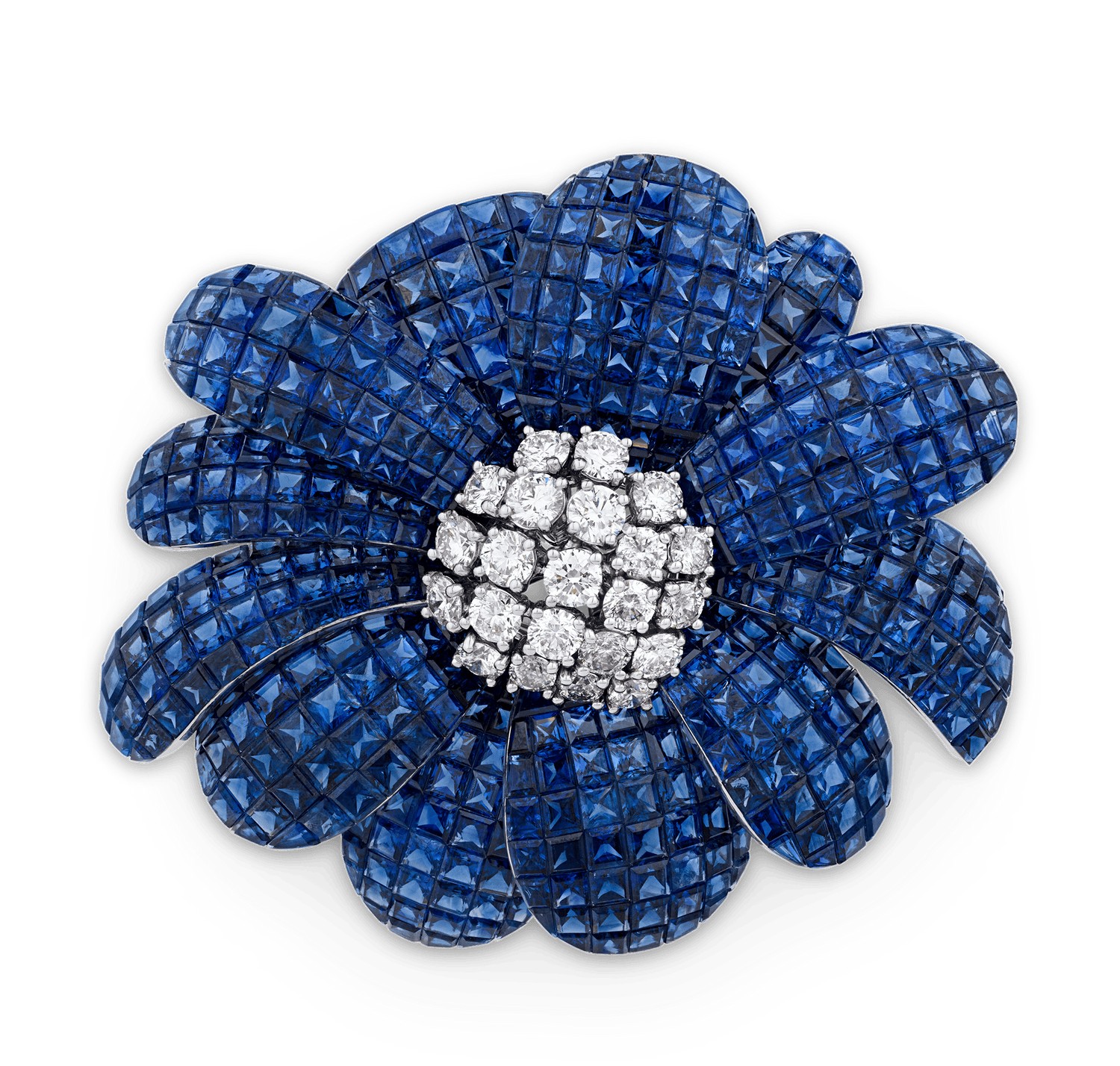 Sapphire Flower Brooch, 76.88 Carats