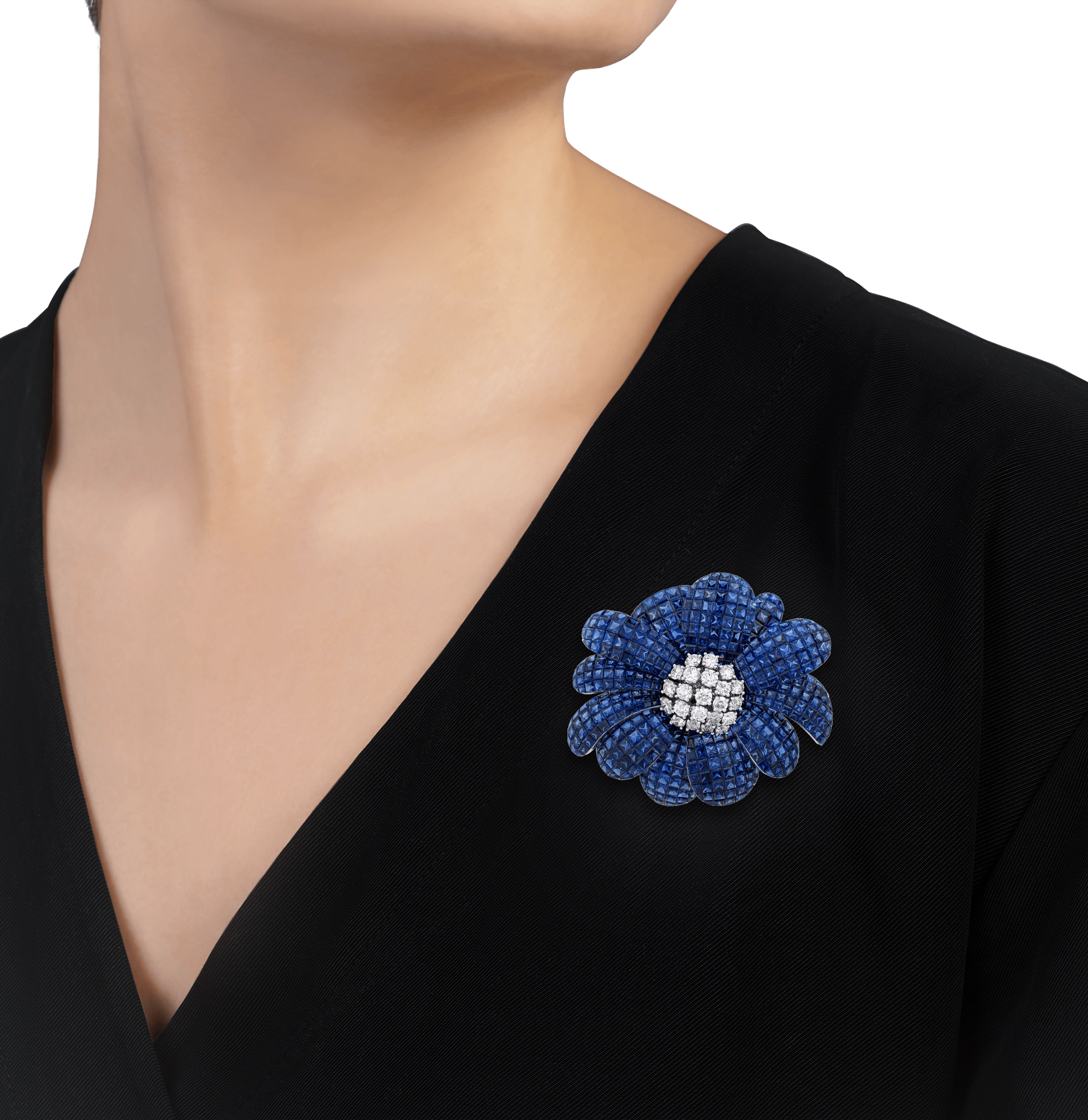 Sapphire Flower Brooch, 76.88 Carats