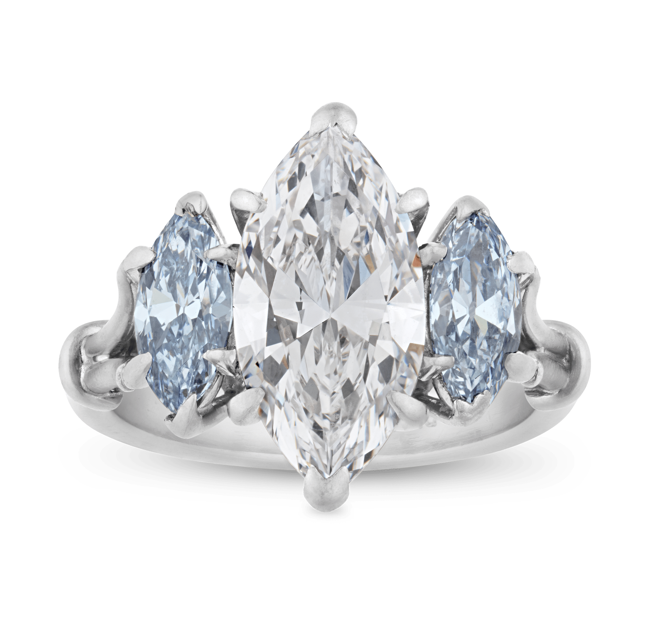 Triple Marquise Diamond Ring, 3.10 Carats