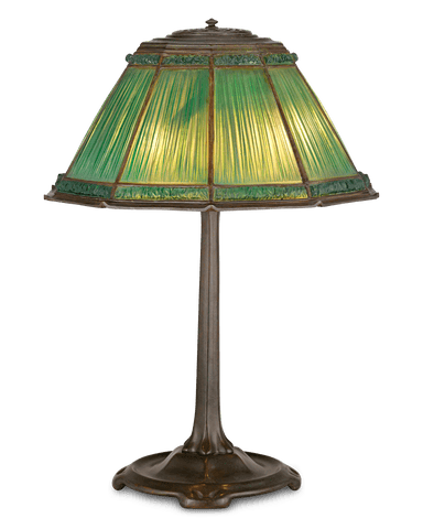 Tiffany Studios Green Linenfold Lamp