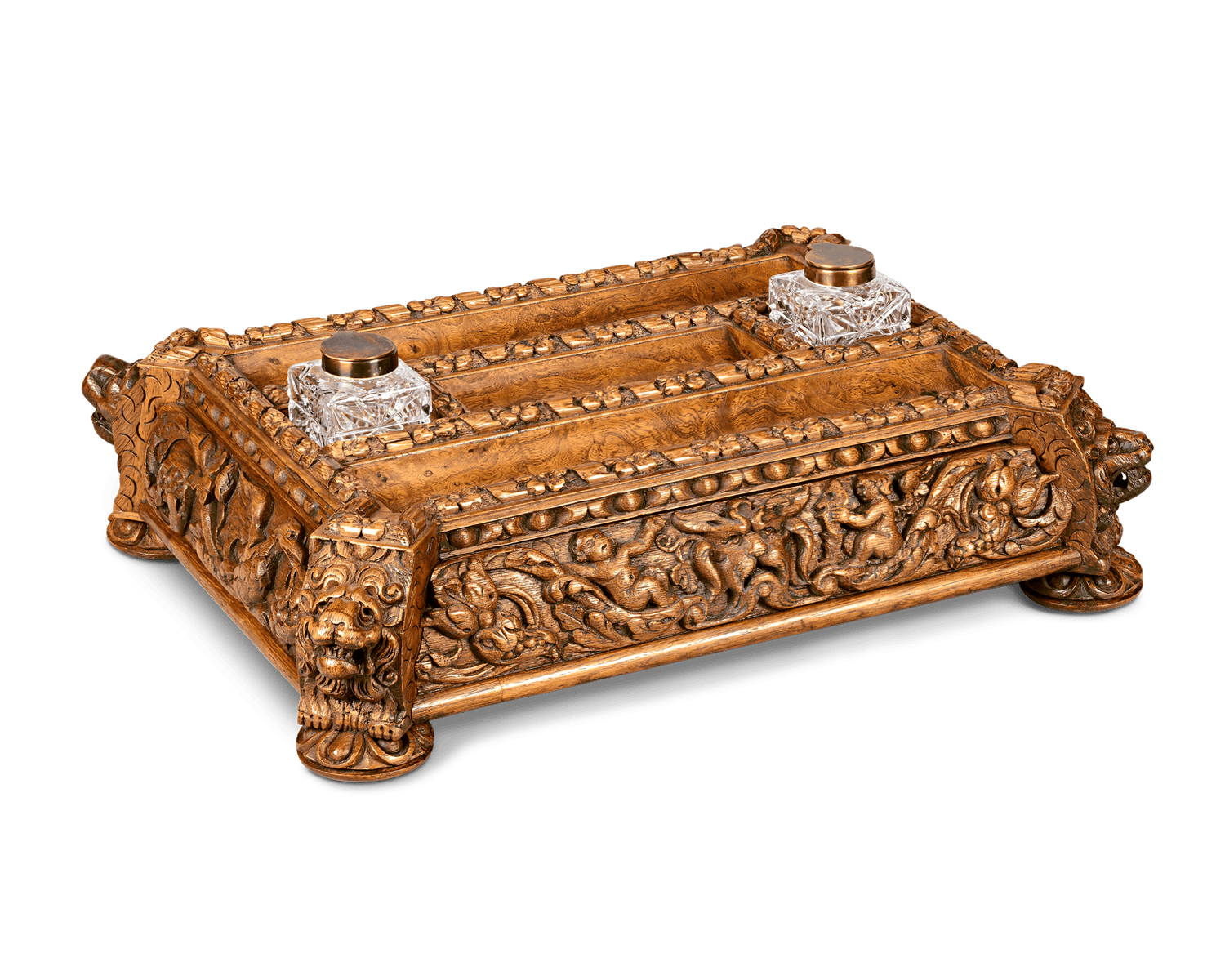 Burr Elm & Oak Desk Tray from Charlton Park Estate