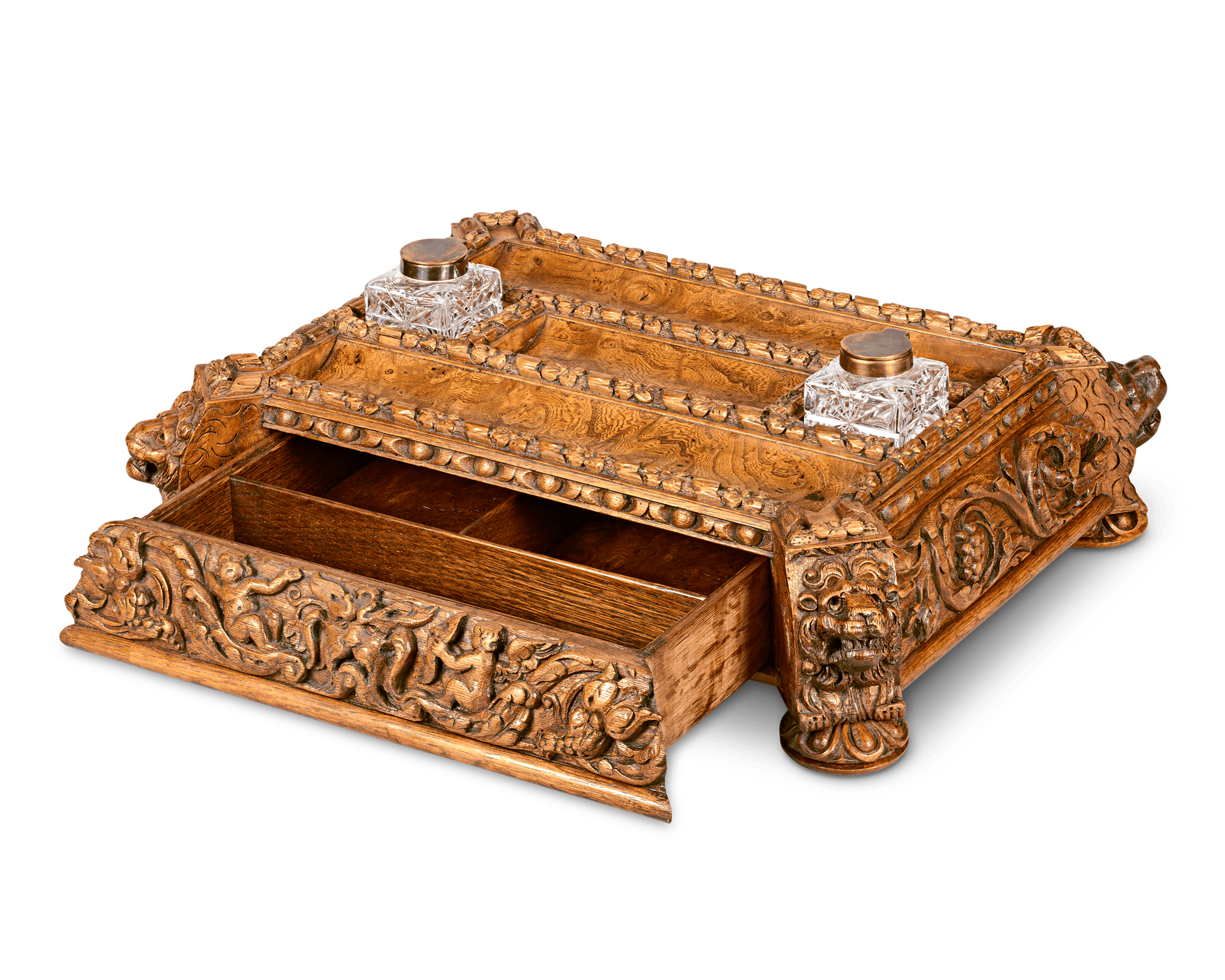 Burr Elm & Oak Desk Tray from Charlton Park Estate