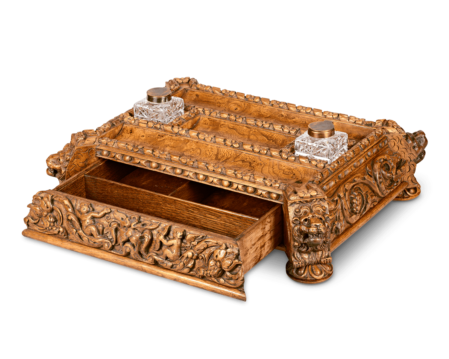 Burr Elm & Oak Desk Tray from Charlton Park Estate