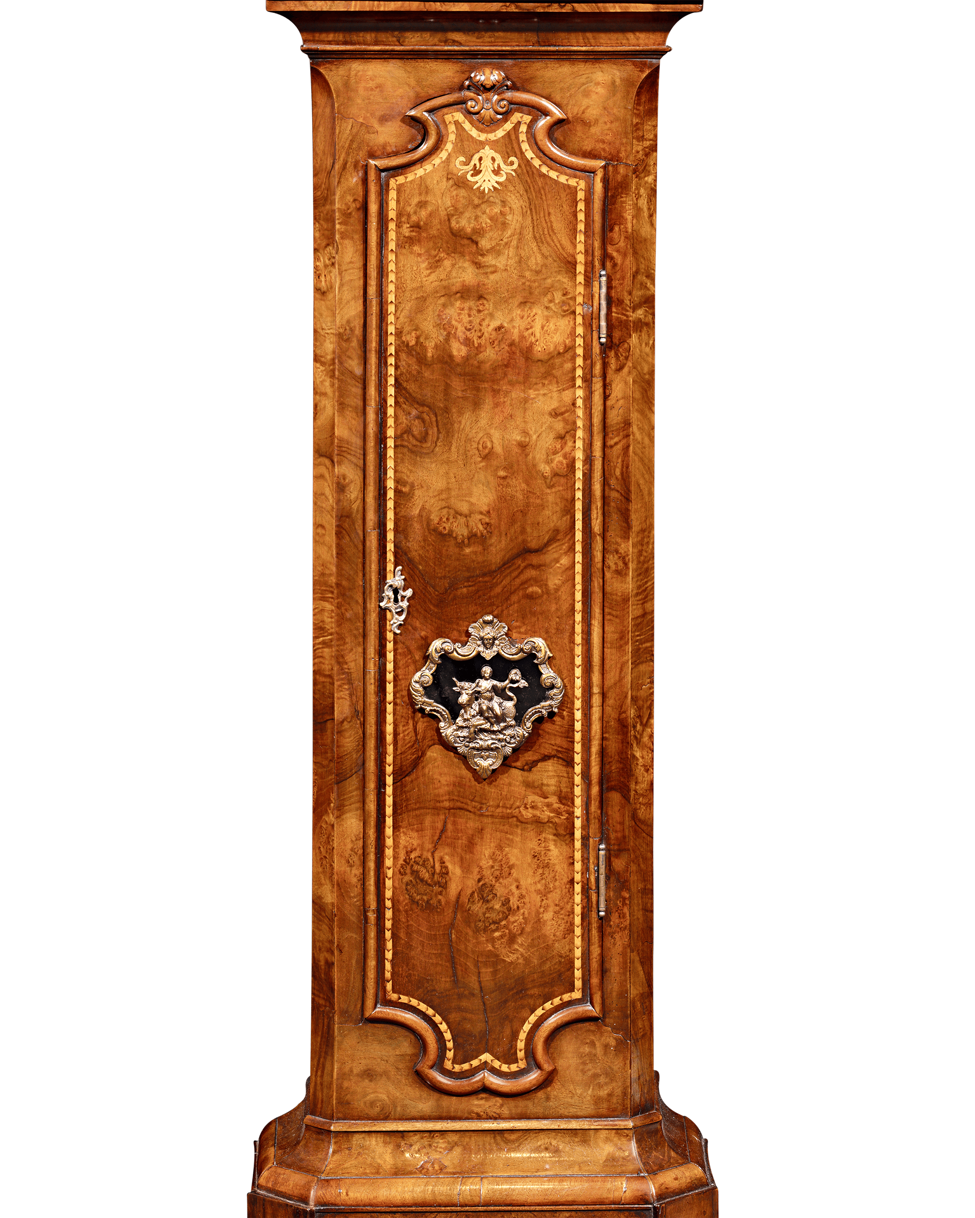 Dutch Striking Burl Walnut Tall Case Clock by Dirk Vetter