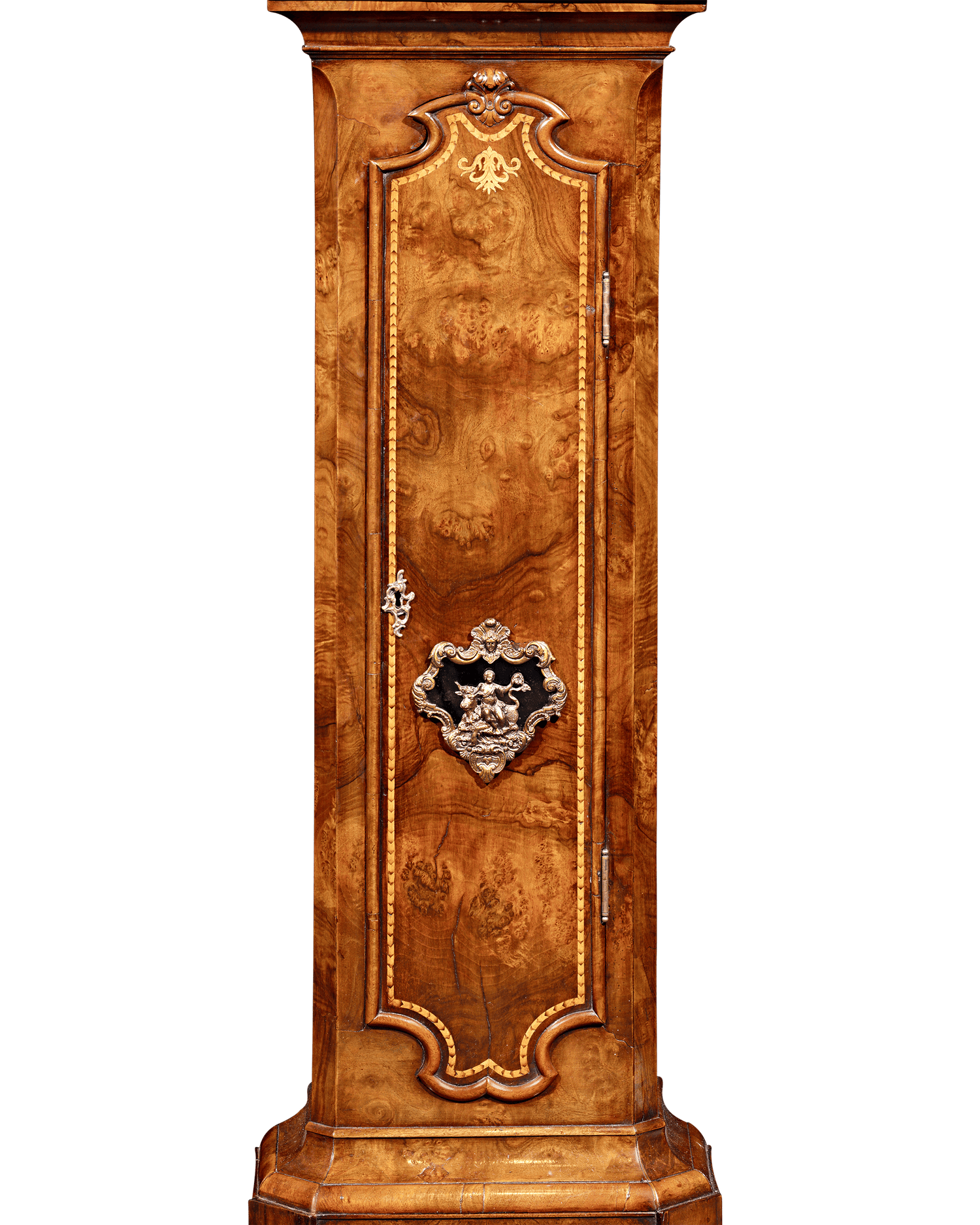 Dutch Striking Burl Walnut Tall Case Clock by Dirk Vetter