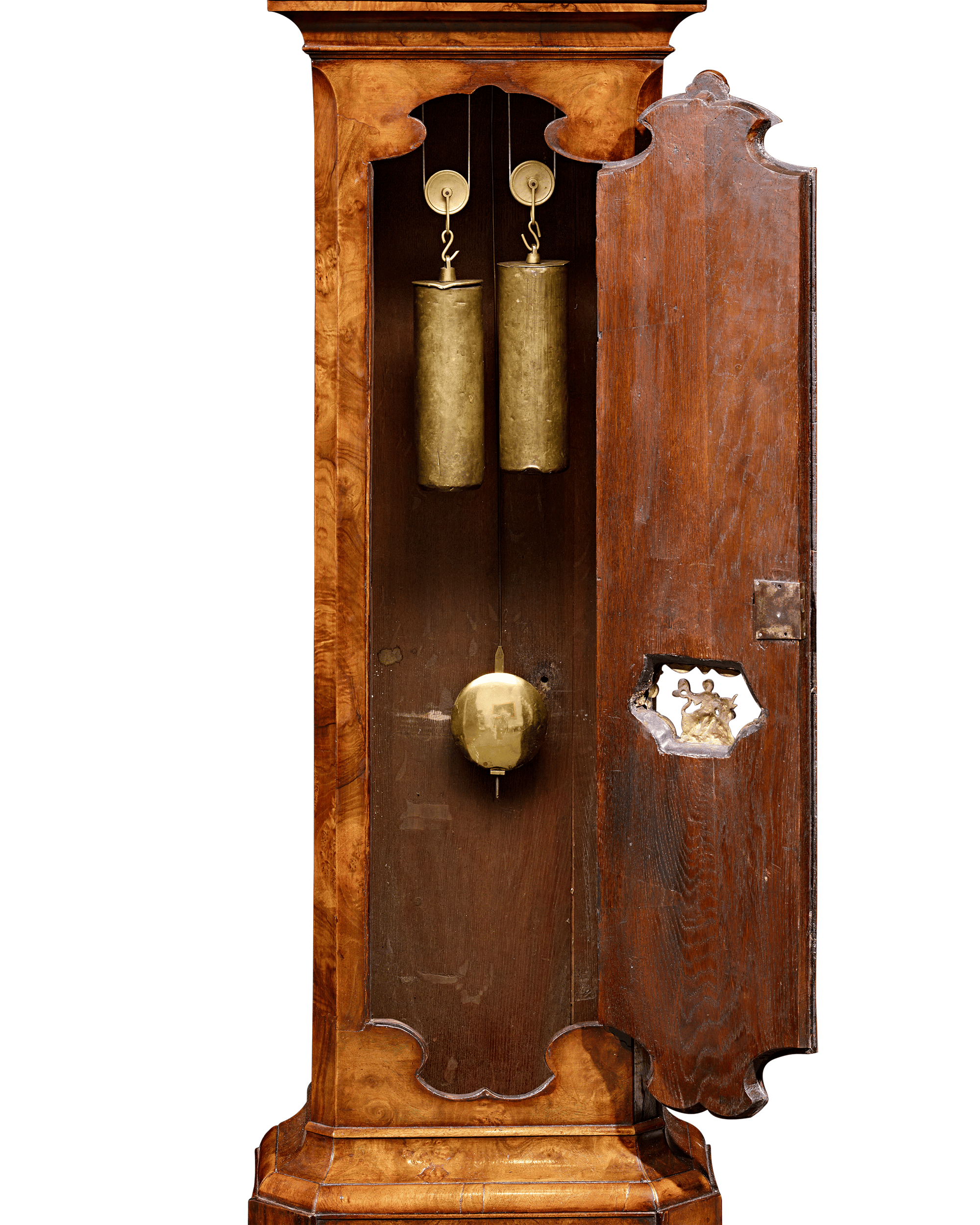 Dutch Striking Burl Walnut Tall Case Clock by Dirk Vetter