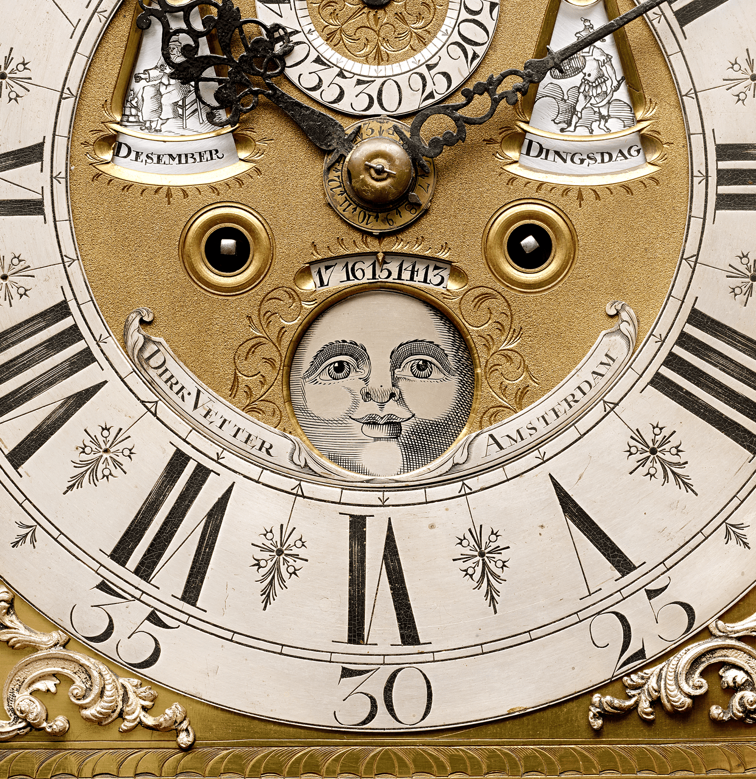 Dutch Striking Burl Walnut Tall Case Clock by Dirk Vetter