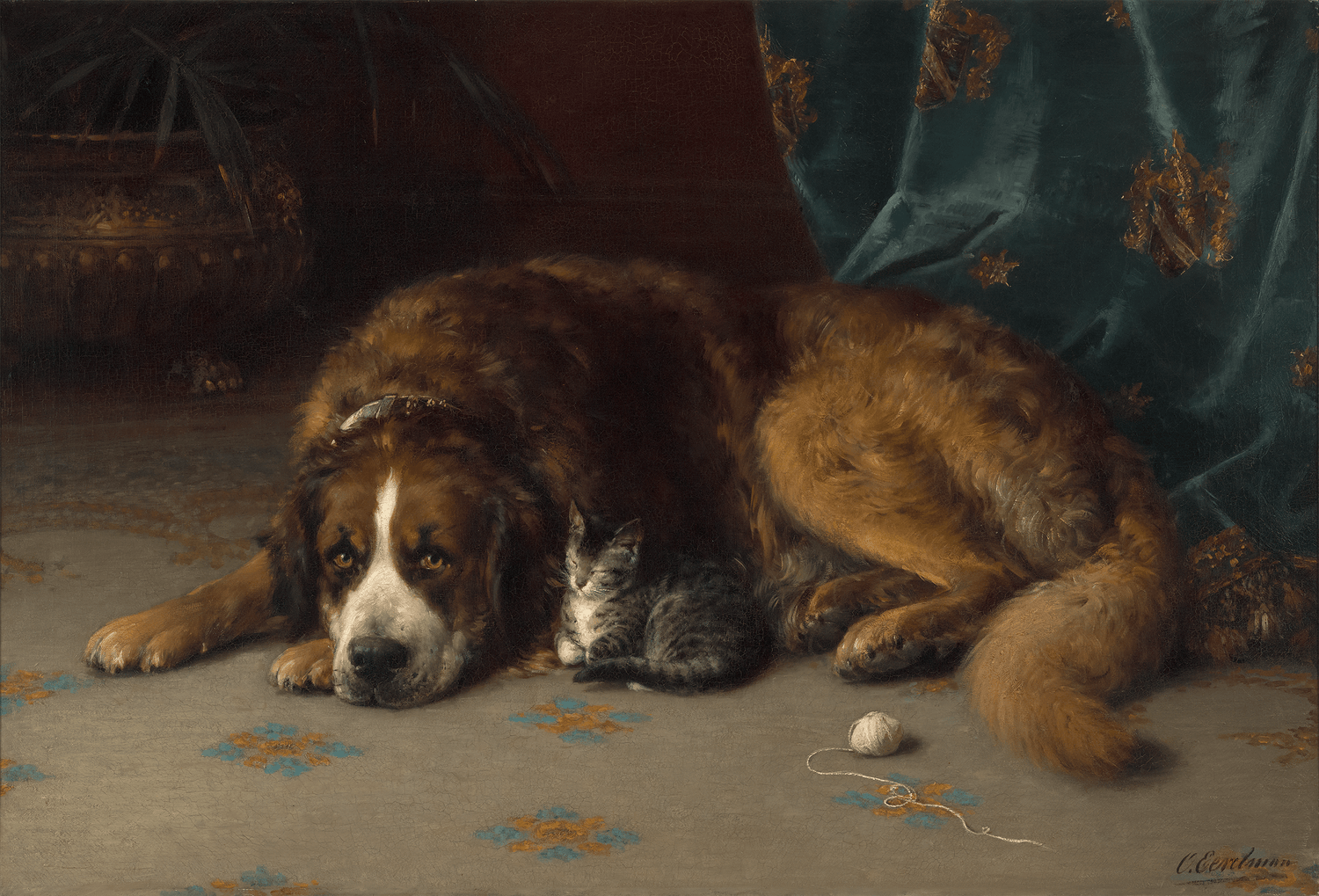 Dog with a Kitten by Otto Eerelman