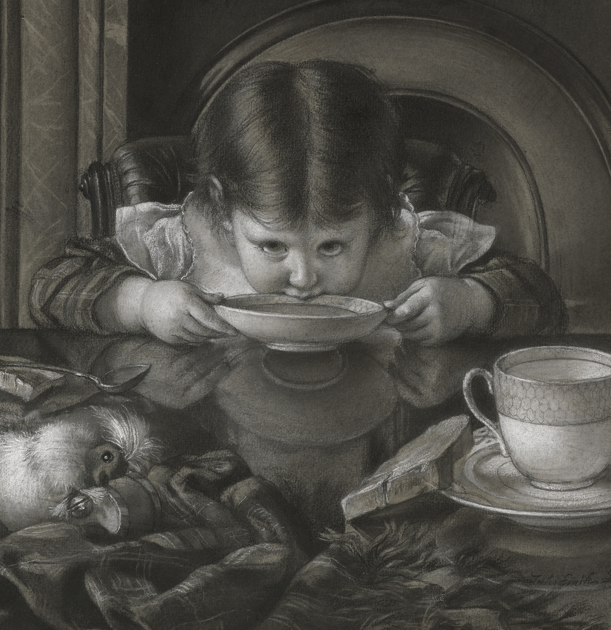 L’Heure du goûter! by Jules-Émile Saintin