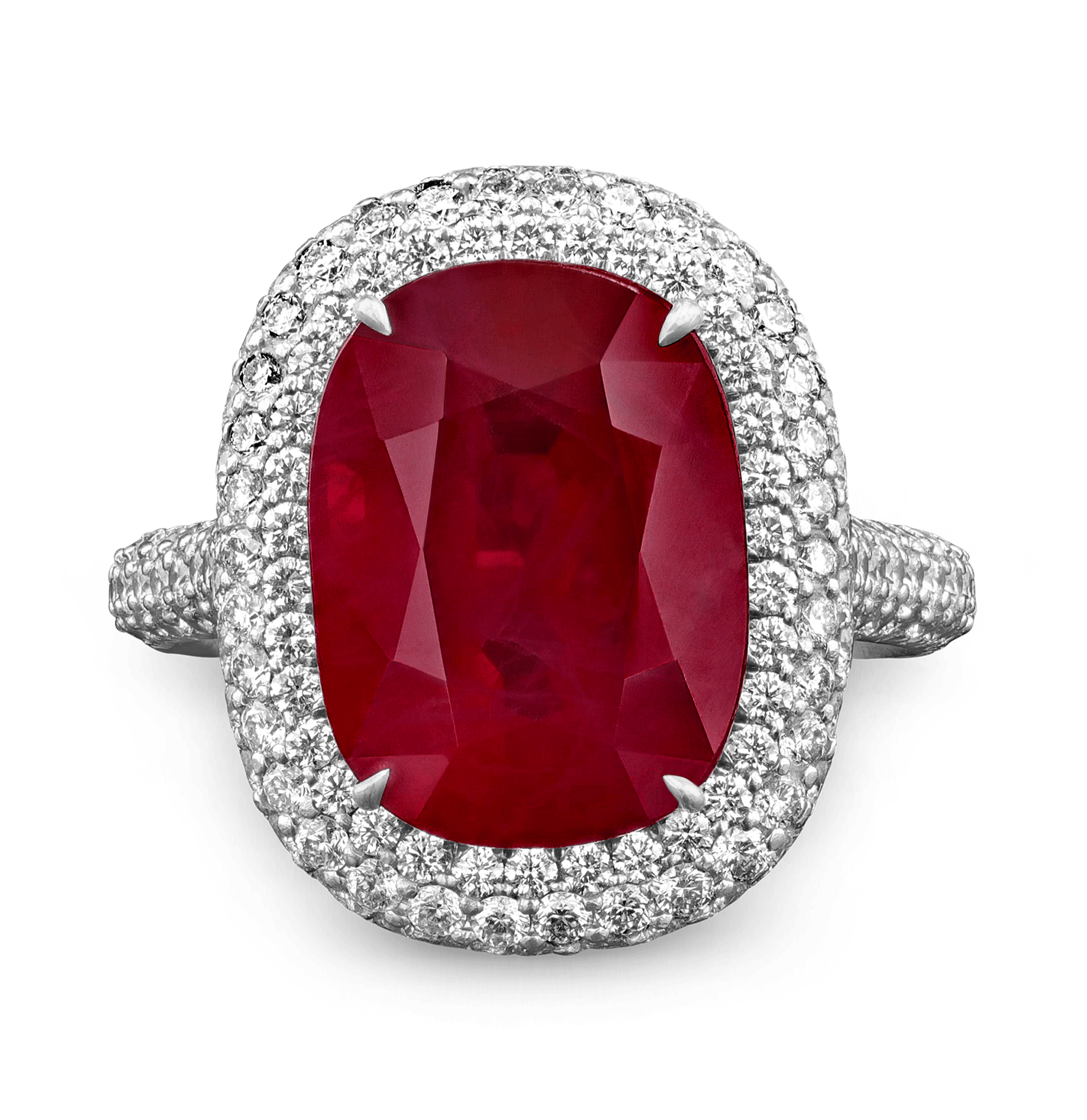 Burma Ruby and Diamond Ring, 10.09 Carats