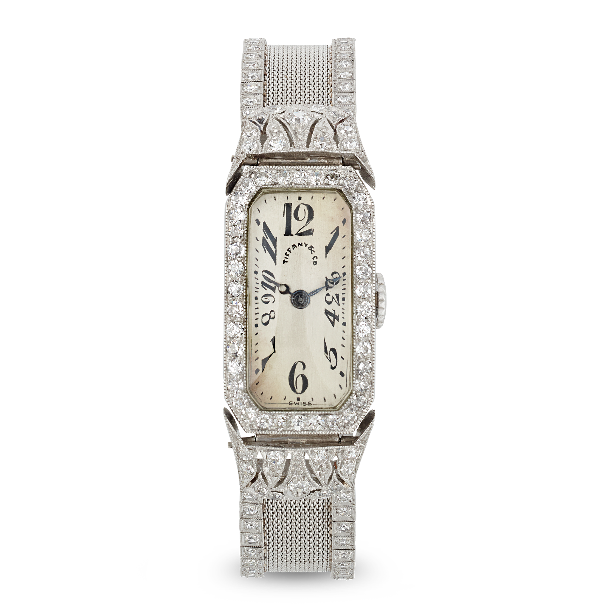 Tiffany & Co. and Oscar Heyman Art Deco Diamond Wristwatch
