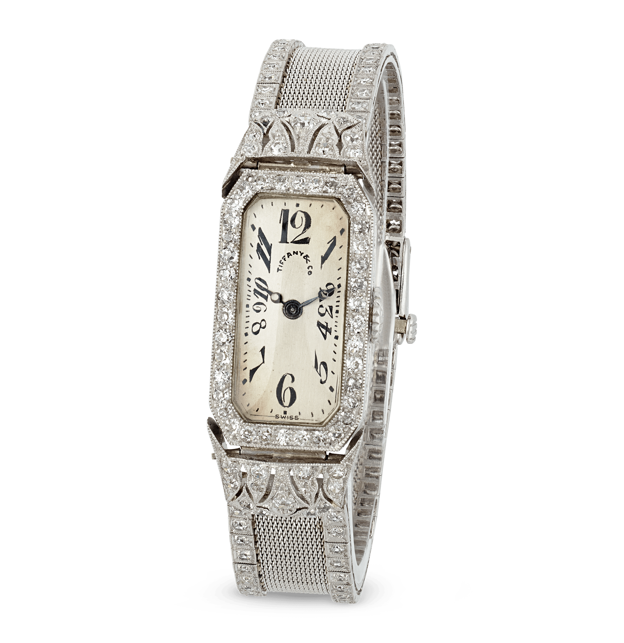 Tiffany & Co. and Oscar Heyman Art Deco Diamond Wristwatch
