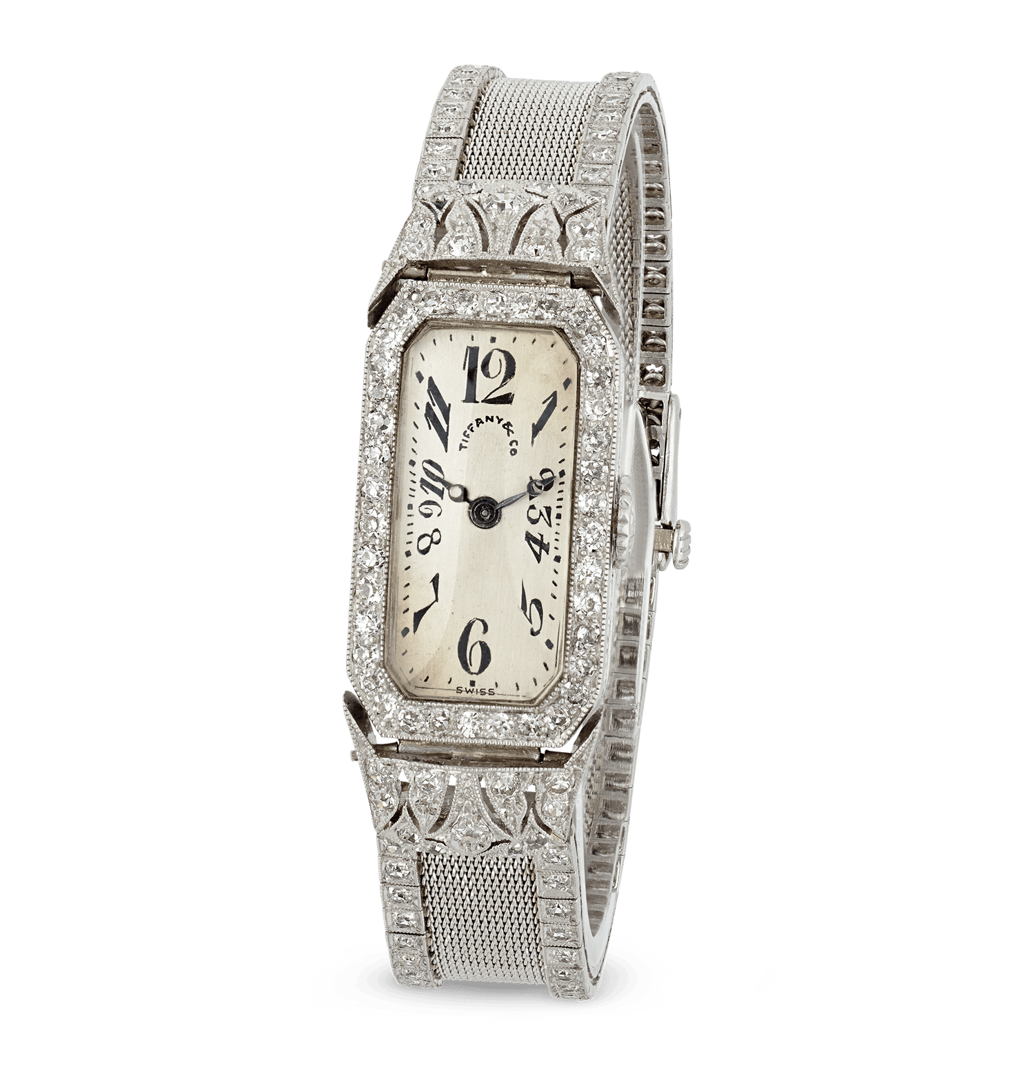 Tiffany & Co. and Oscar Heyman Art Deco Diamond Wristwatch