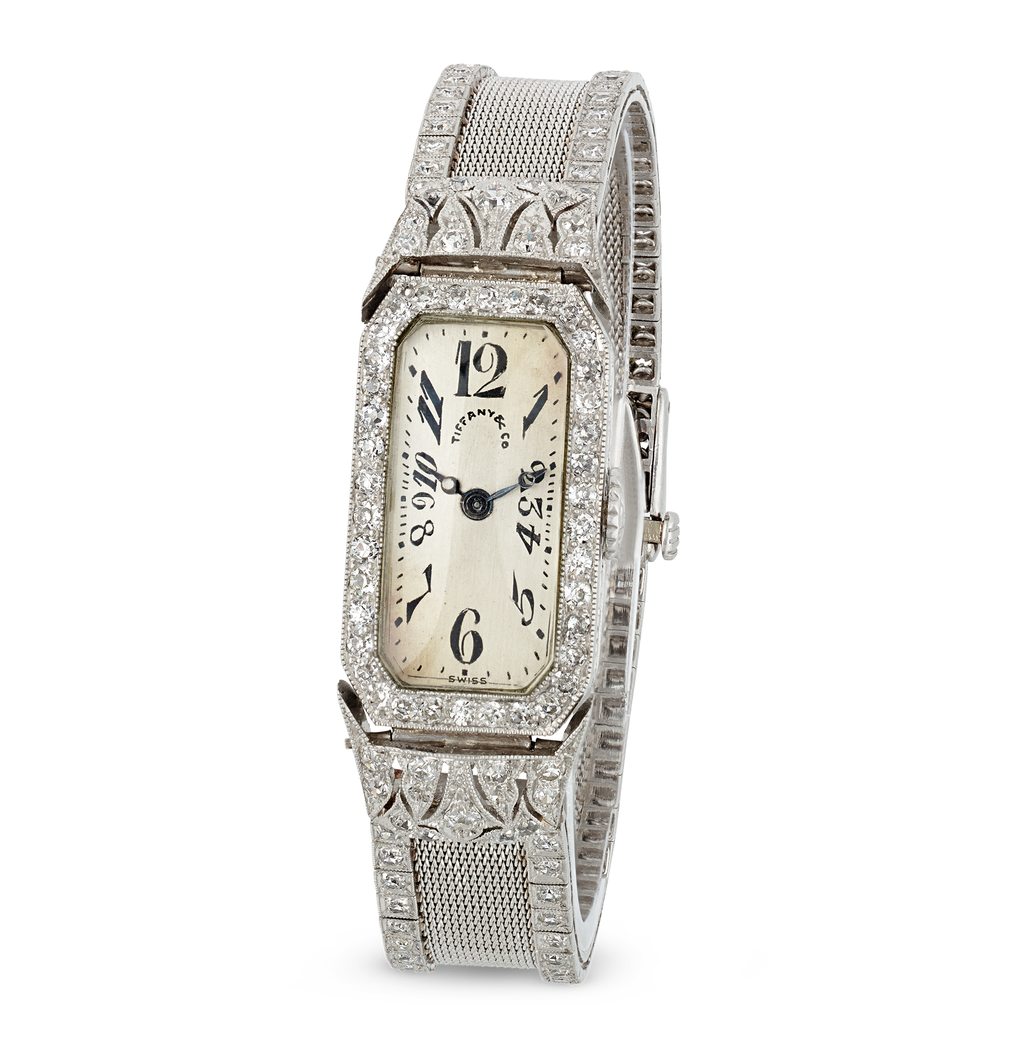 Tiffany & Co. and Oscar Heyman Art Deco Diamond Wristwatch