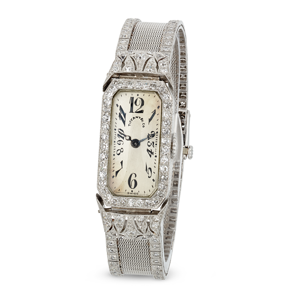 Tiffany & Co. and Oscar Heyman Art Deco Diamond Wristwatch