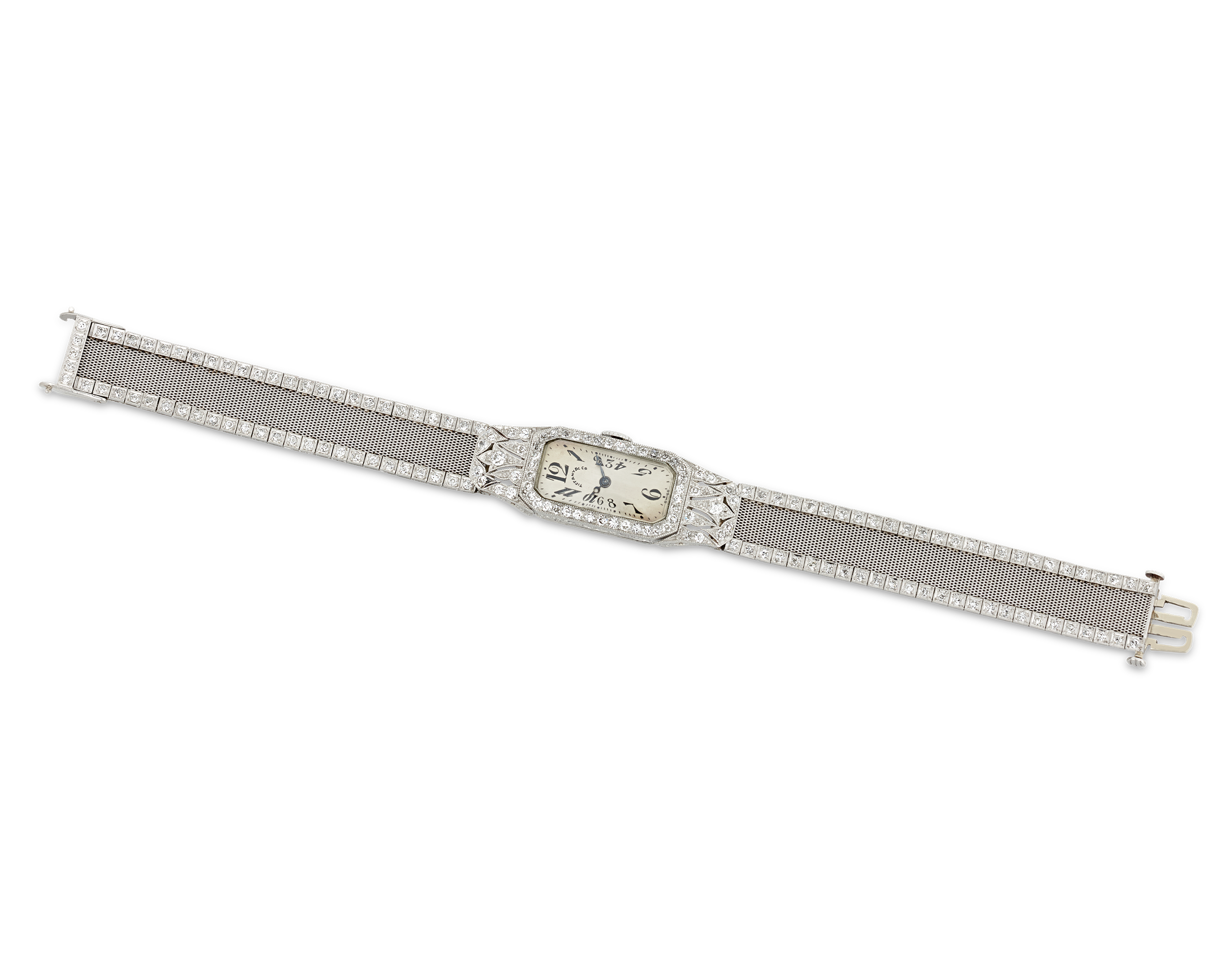 Tiffany & Co. and Oscar Heyman Art Deco Diamond Wristwatch