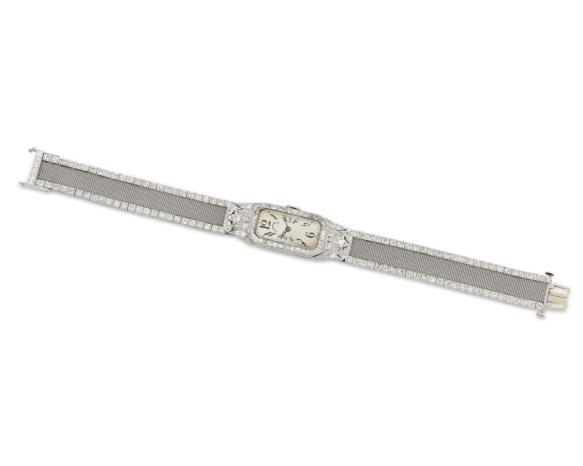Tiffany & Co. and Oscar Heyman Art Deco Diamond Wristwatch