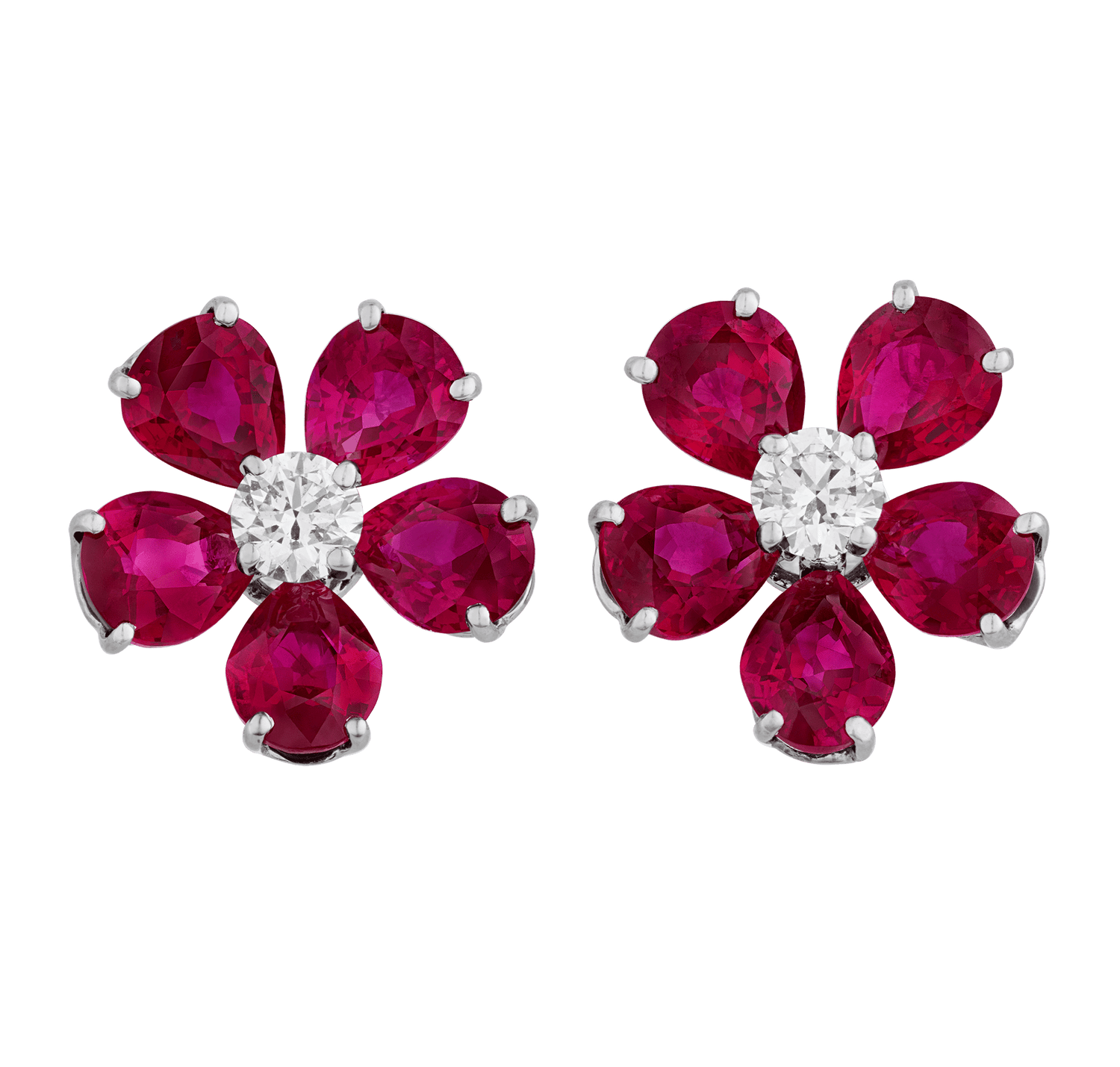 Oscar Heyman Ruby Earrings, 6.36 Carats