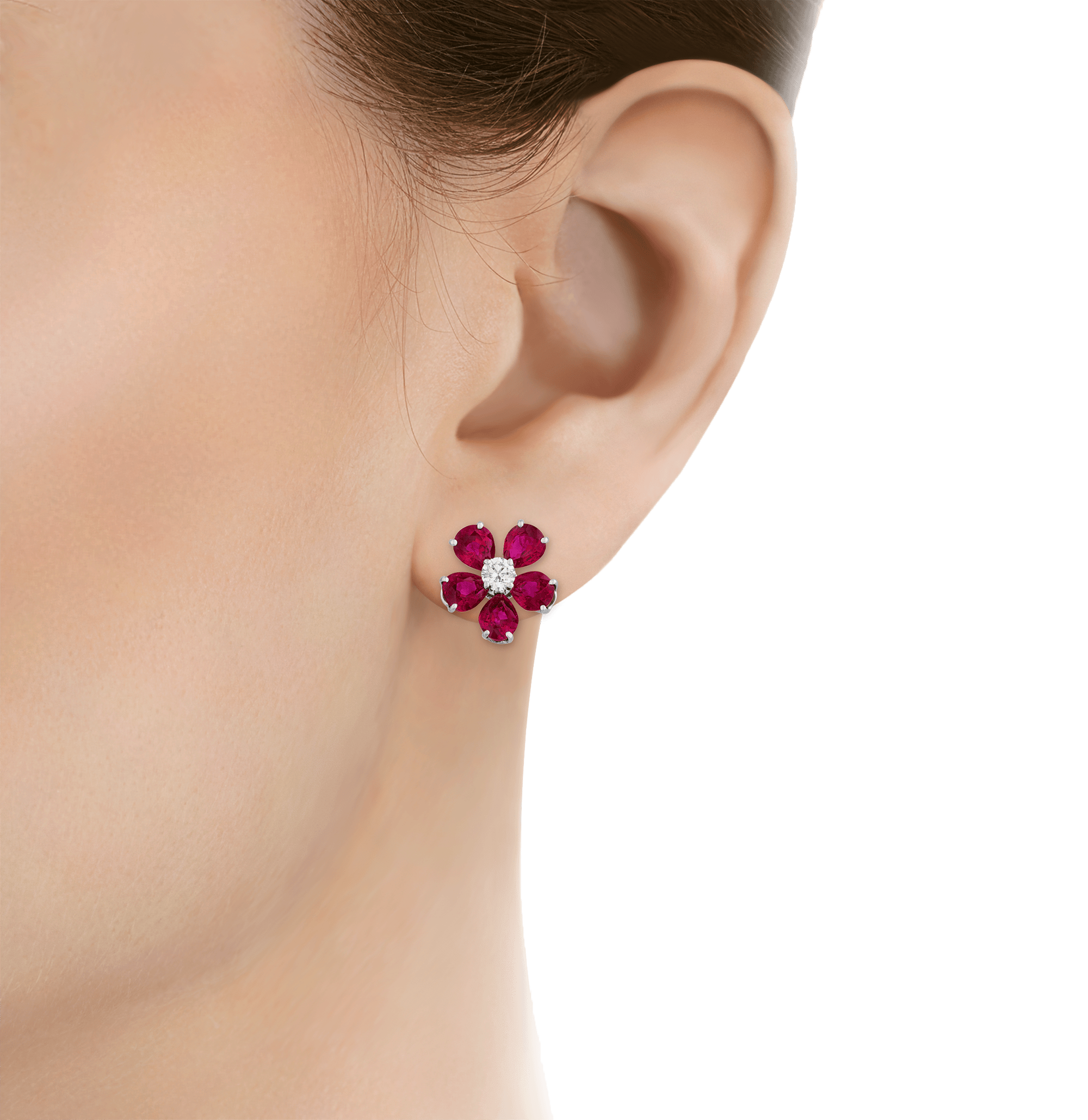 Oscar Heyman Ruby Earrings, 6.36 Carats