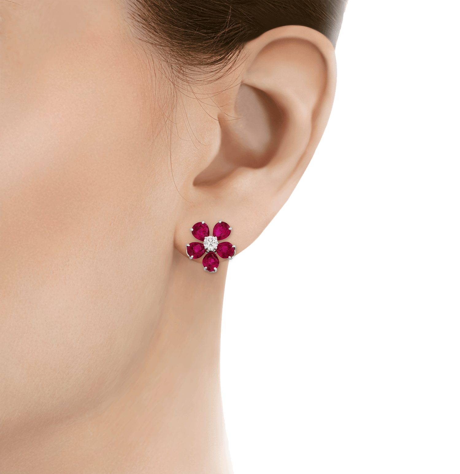 Oscar Heyman Ruby Earrings, 6.36 Carats