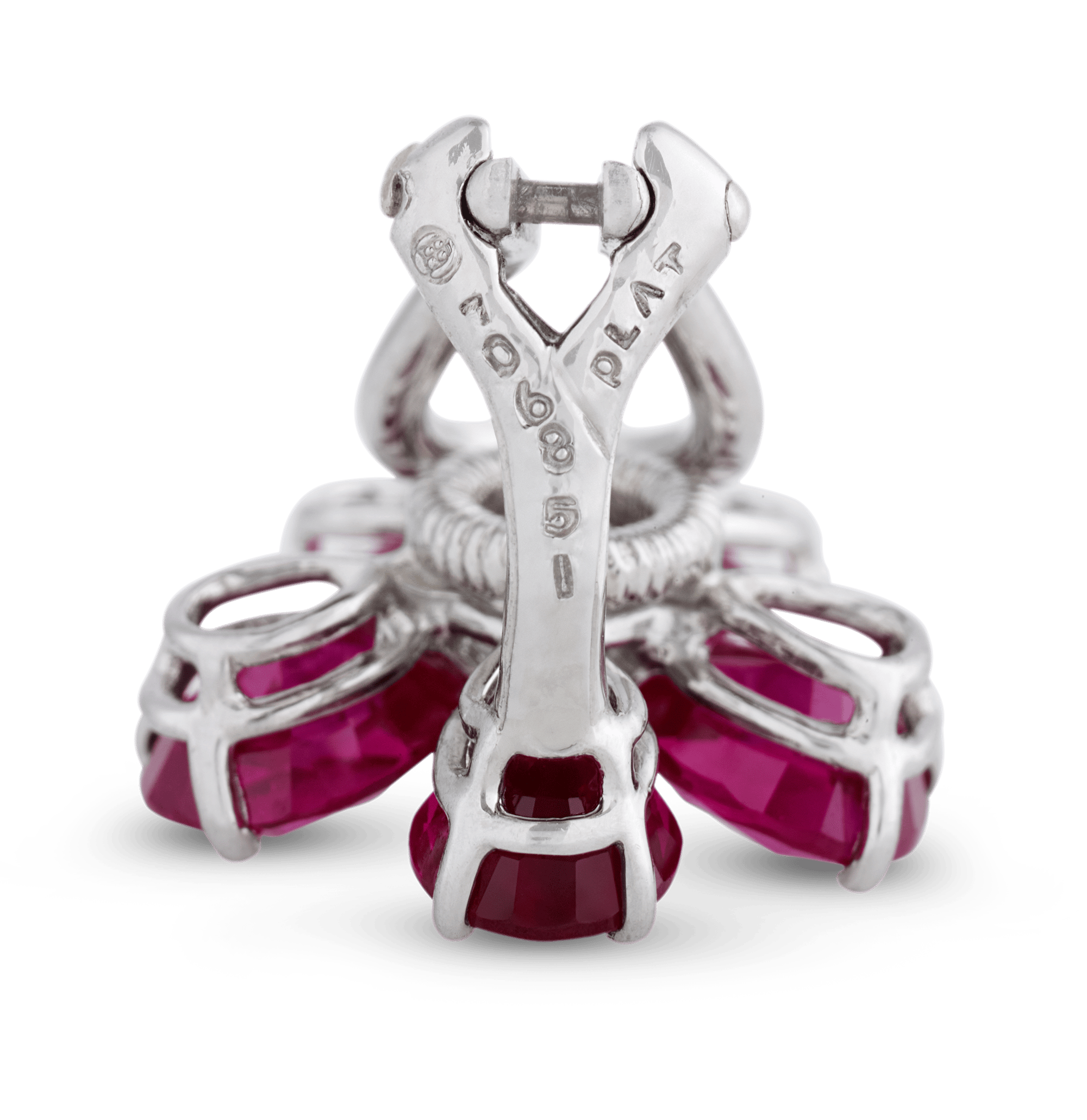 Oscar Heyman Ruby Earrings, 6.36 Carats