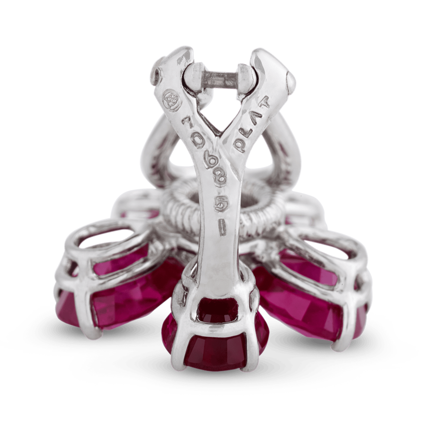 Oscar Heyman Ruby Earrings, 6.36 Carats