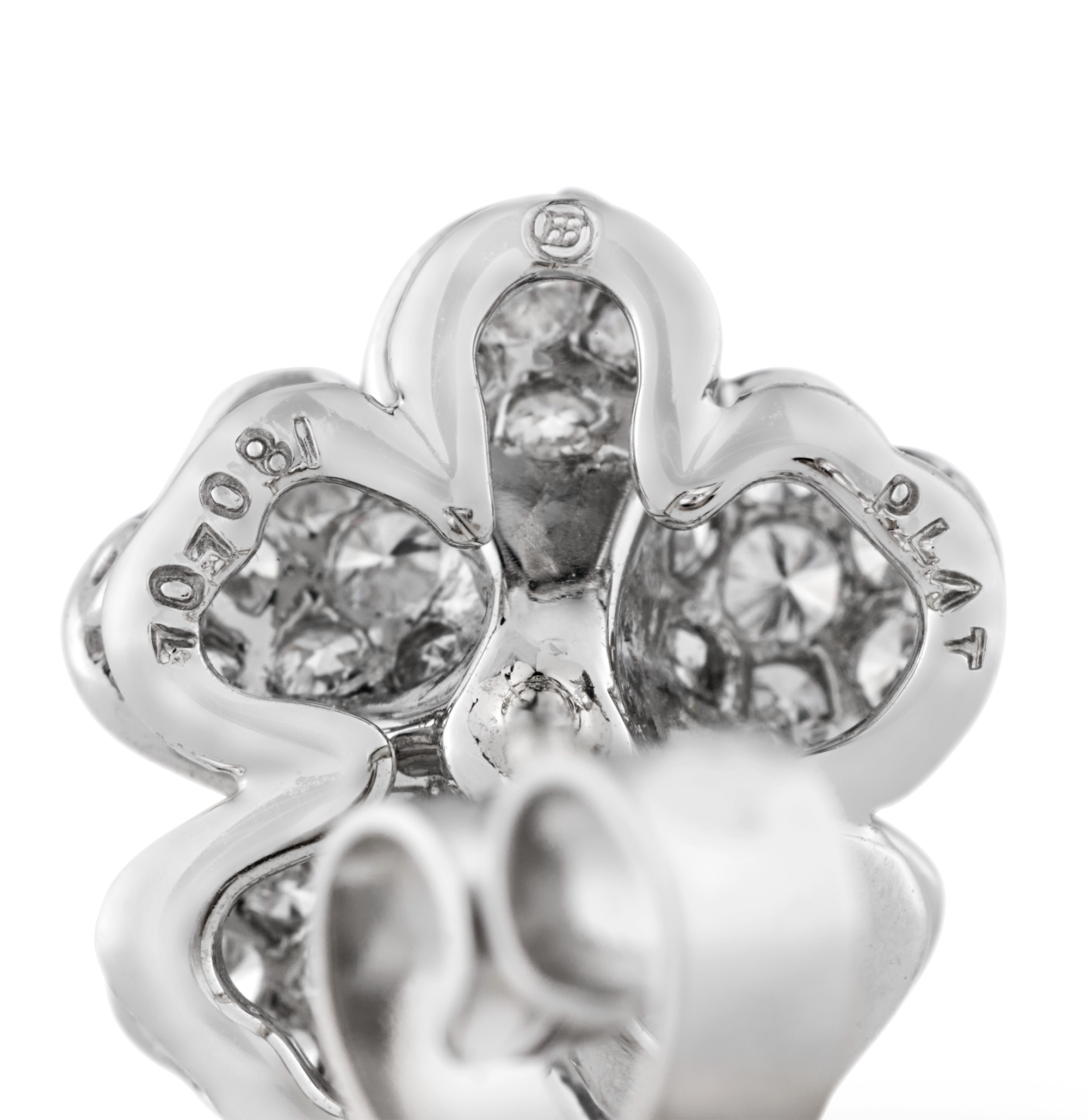 Oscar Heyman Floral Diamond Earrings, 1.37 Carats