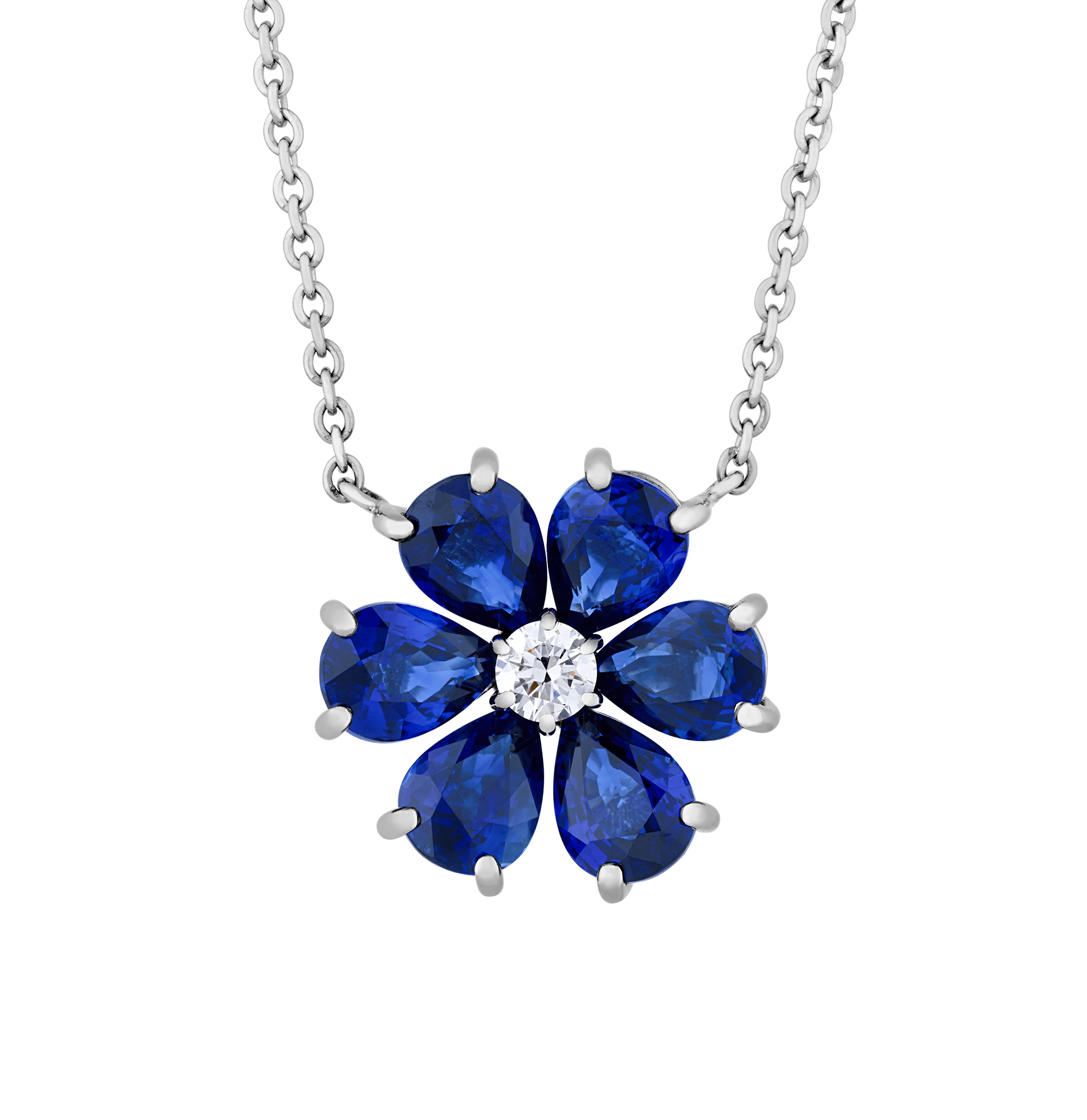 Oscar Heyman Sapphire Flower Necklace, 5.65 Carats