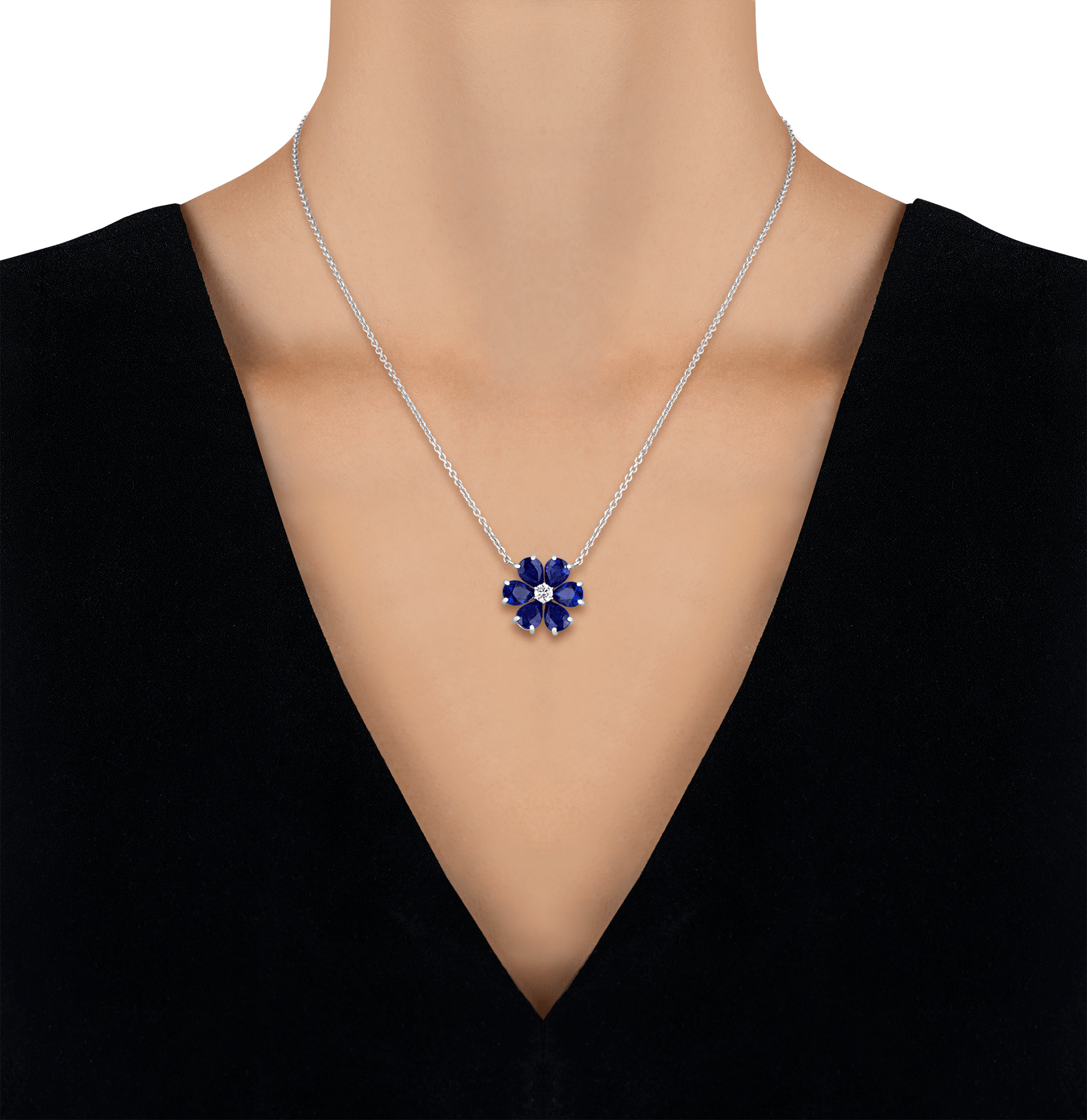 Oscar Heyman Sapphire Flower Necklace, 5.65 Carats