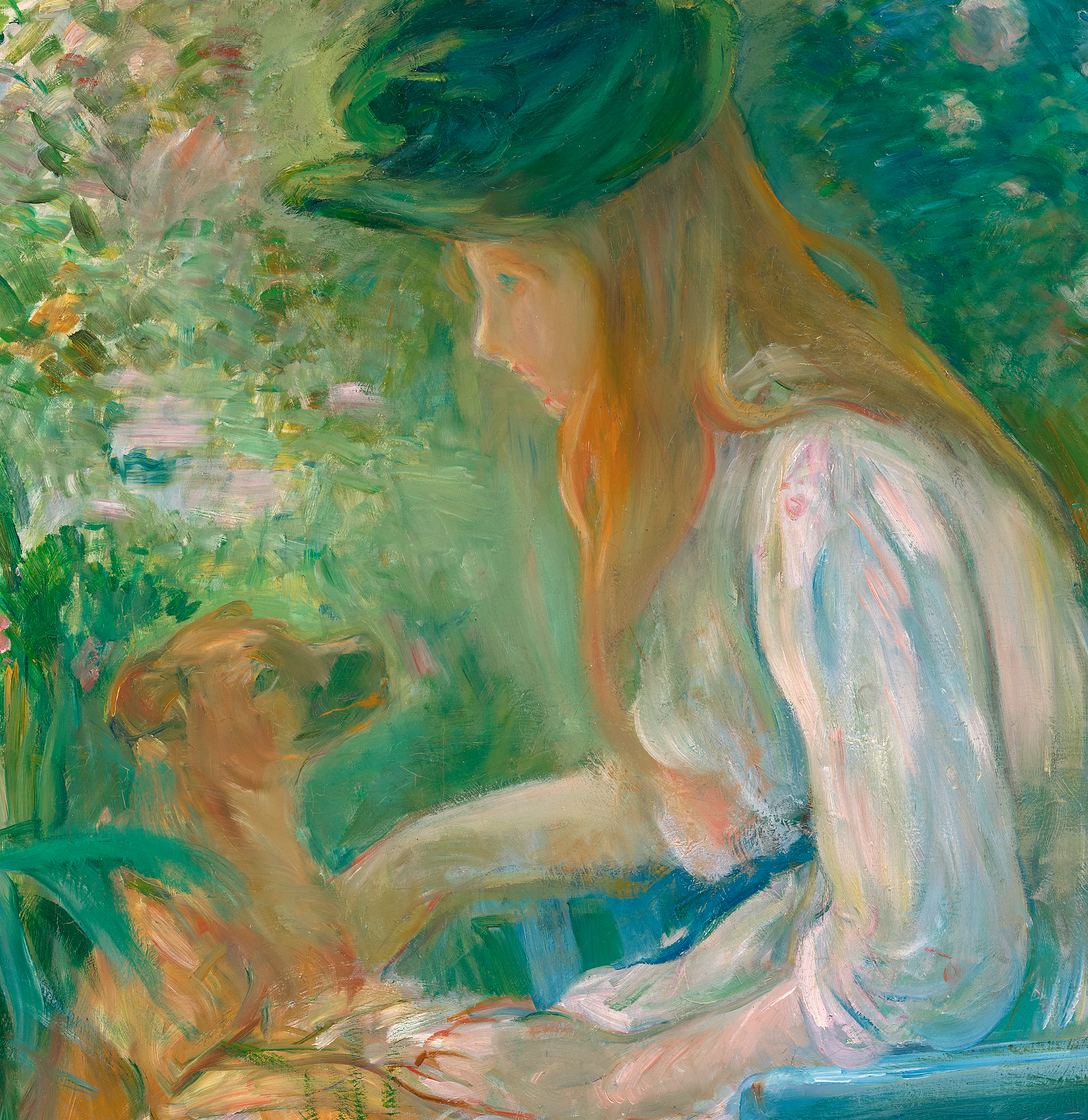 Jeune fille au chien by Berthe Morisot
