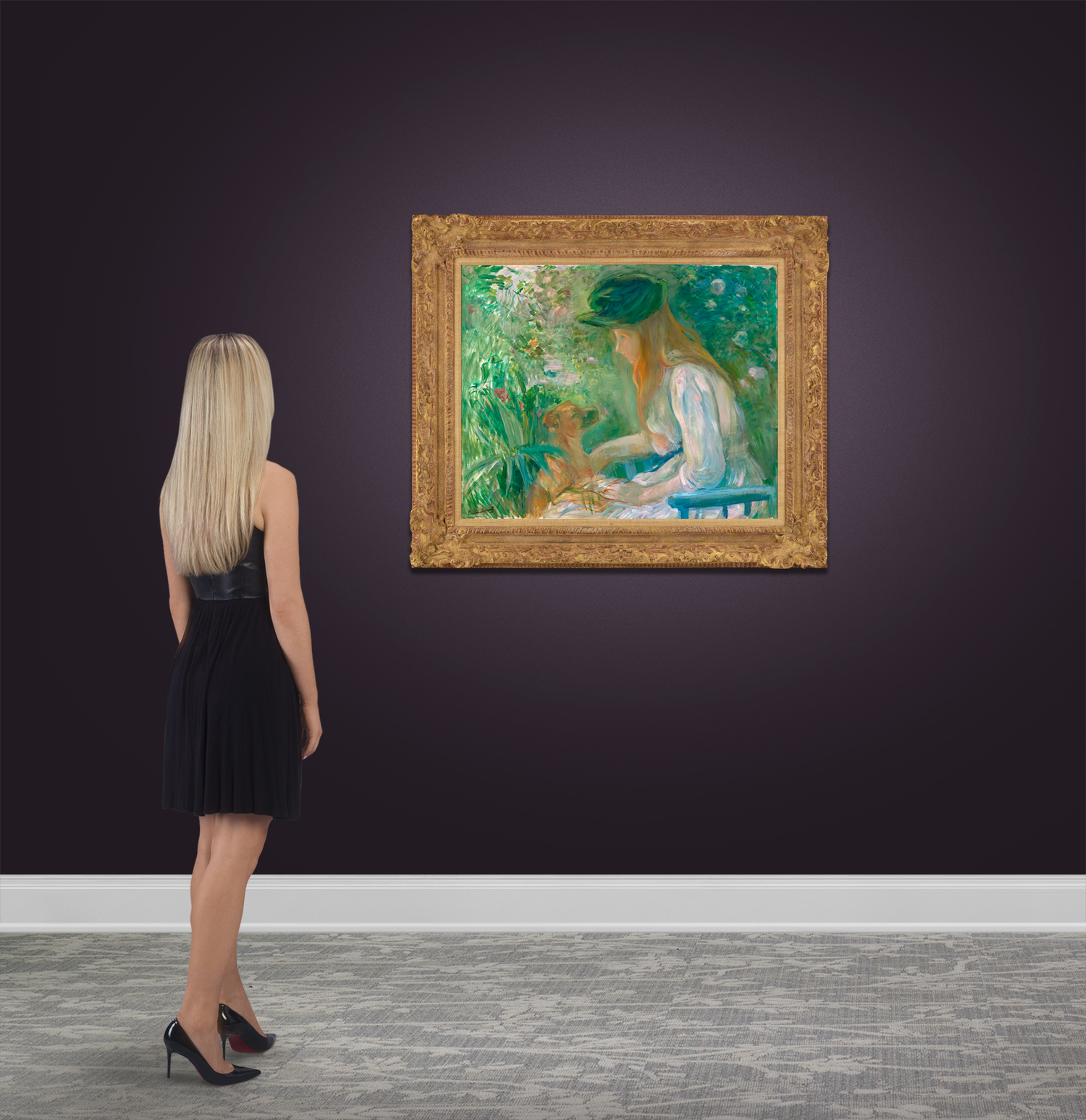 Jeune fille au chien by Berthe Morisot