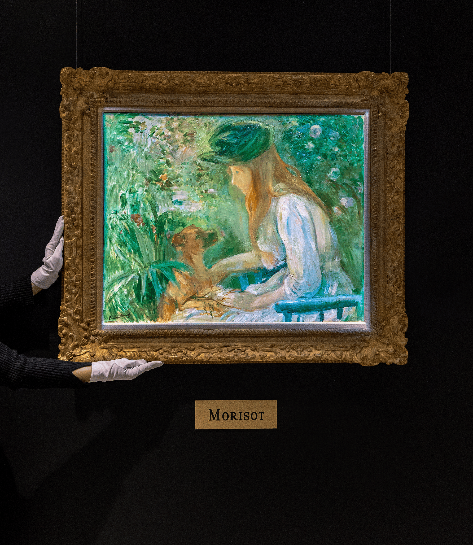 Jeune fille au chien by Berthe Morisot