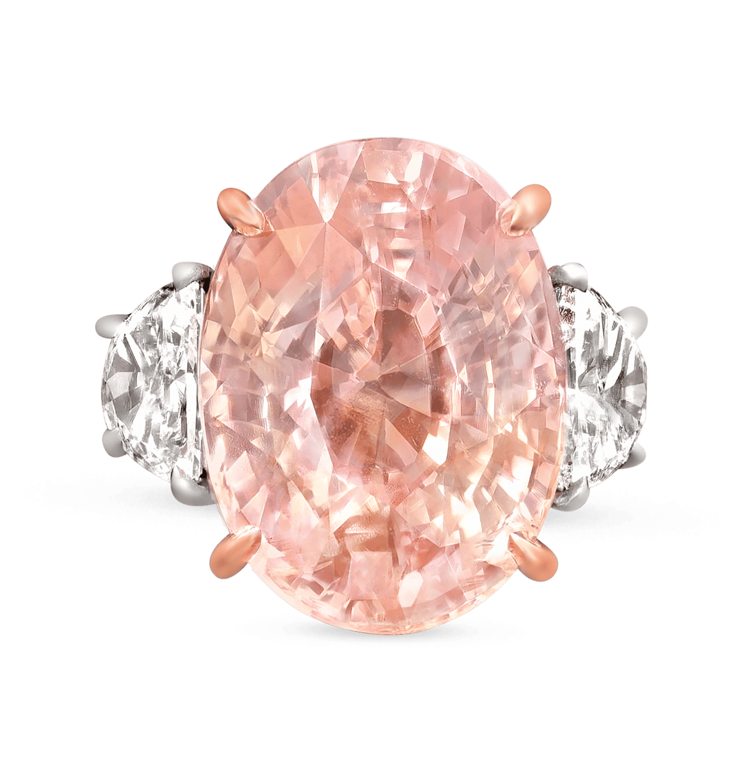 Untreated Ceylon Padparadscha Sapphire Ring, 13.64 Carats