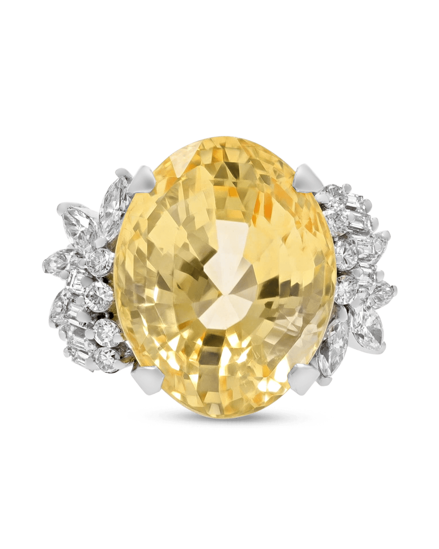 Untreated Ceylon Yellow Sapphire Ring, 30.48 Carats