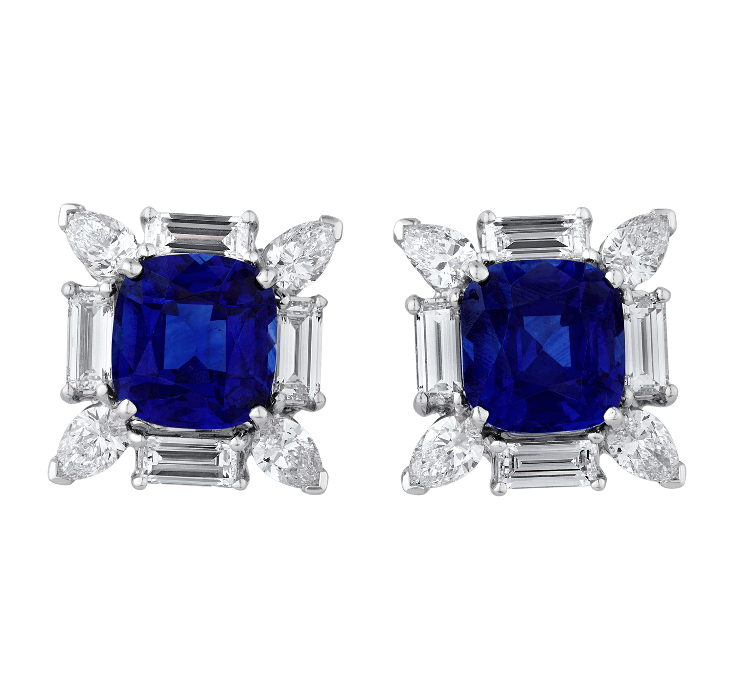 Oscar Heyman Ceylon Sapphire Earrings, 7.89 Carats
