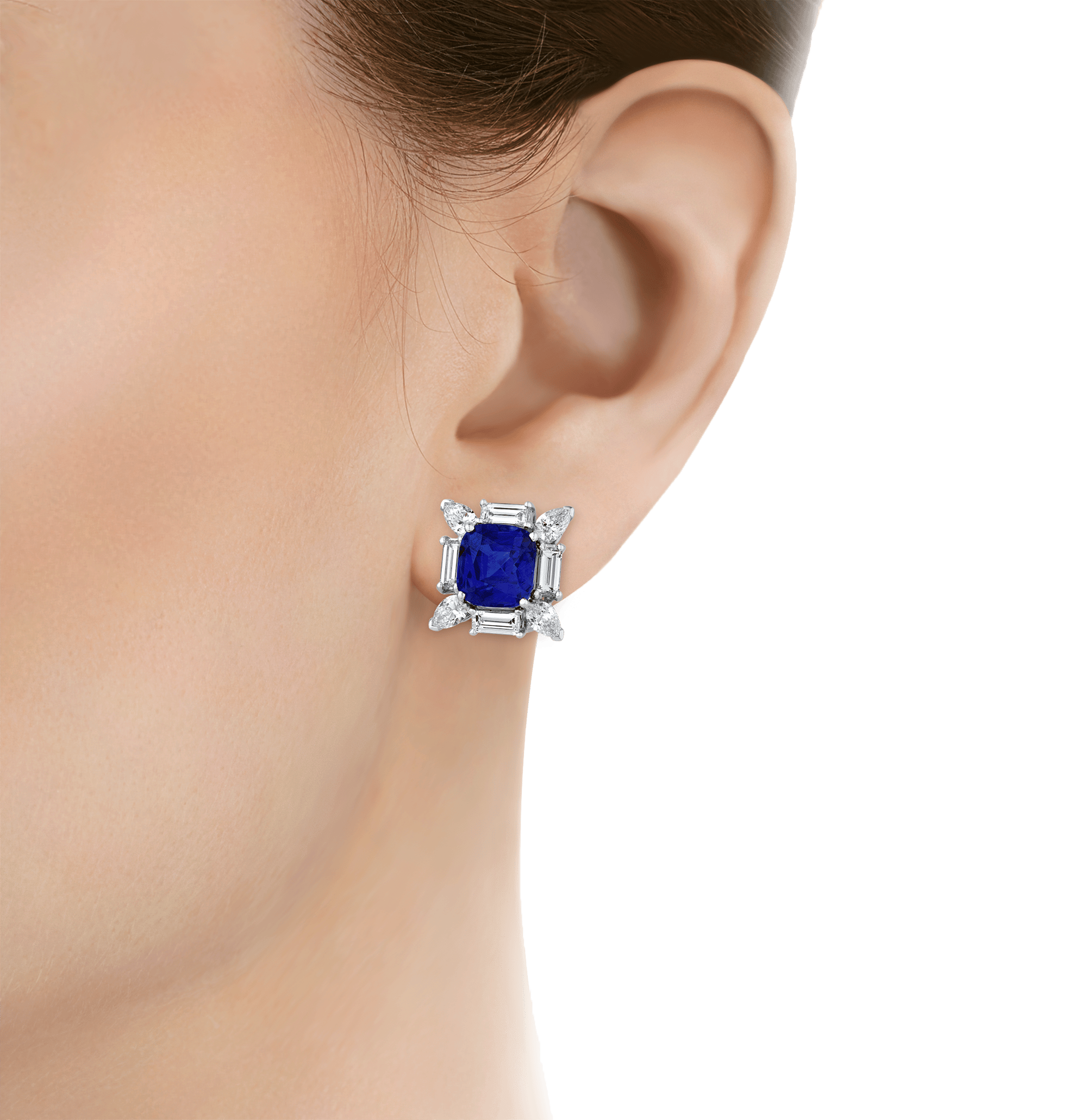 Oscar Heyman Ceylon Sapphire Earrings, 7.89 Carats