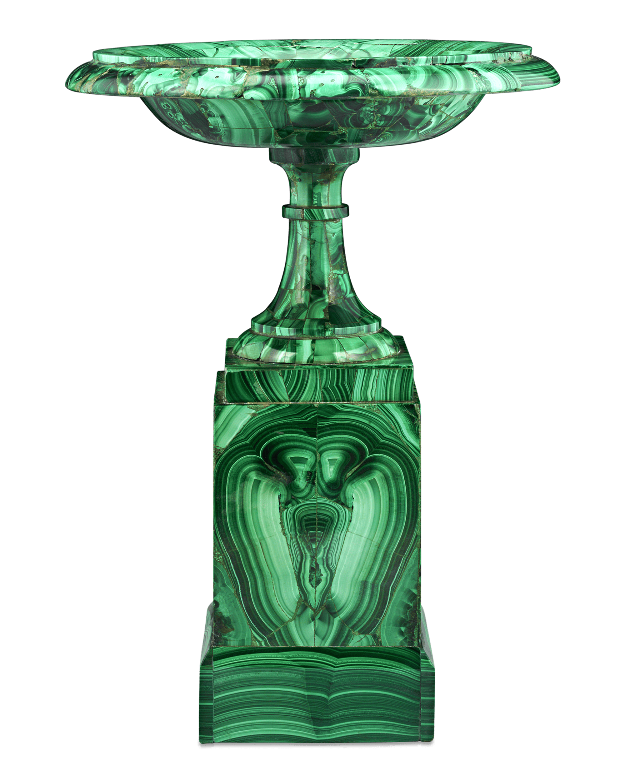 Pair of Russian Malachite Tazze by the Imperial Lapidary Works