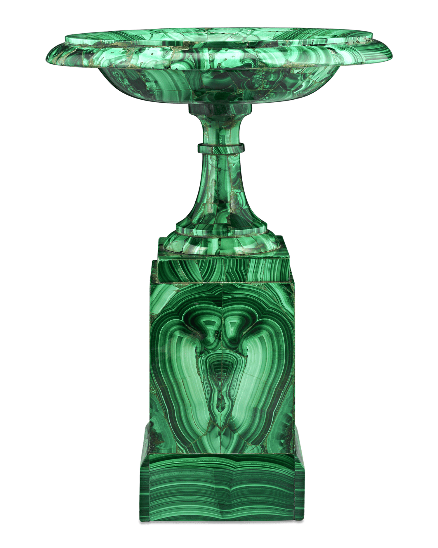 Pair of Russian Malachite Tazze by the Imperial Lapidary Works