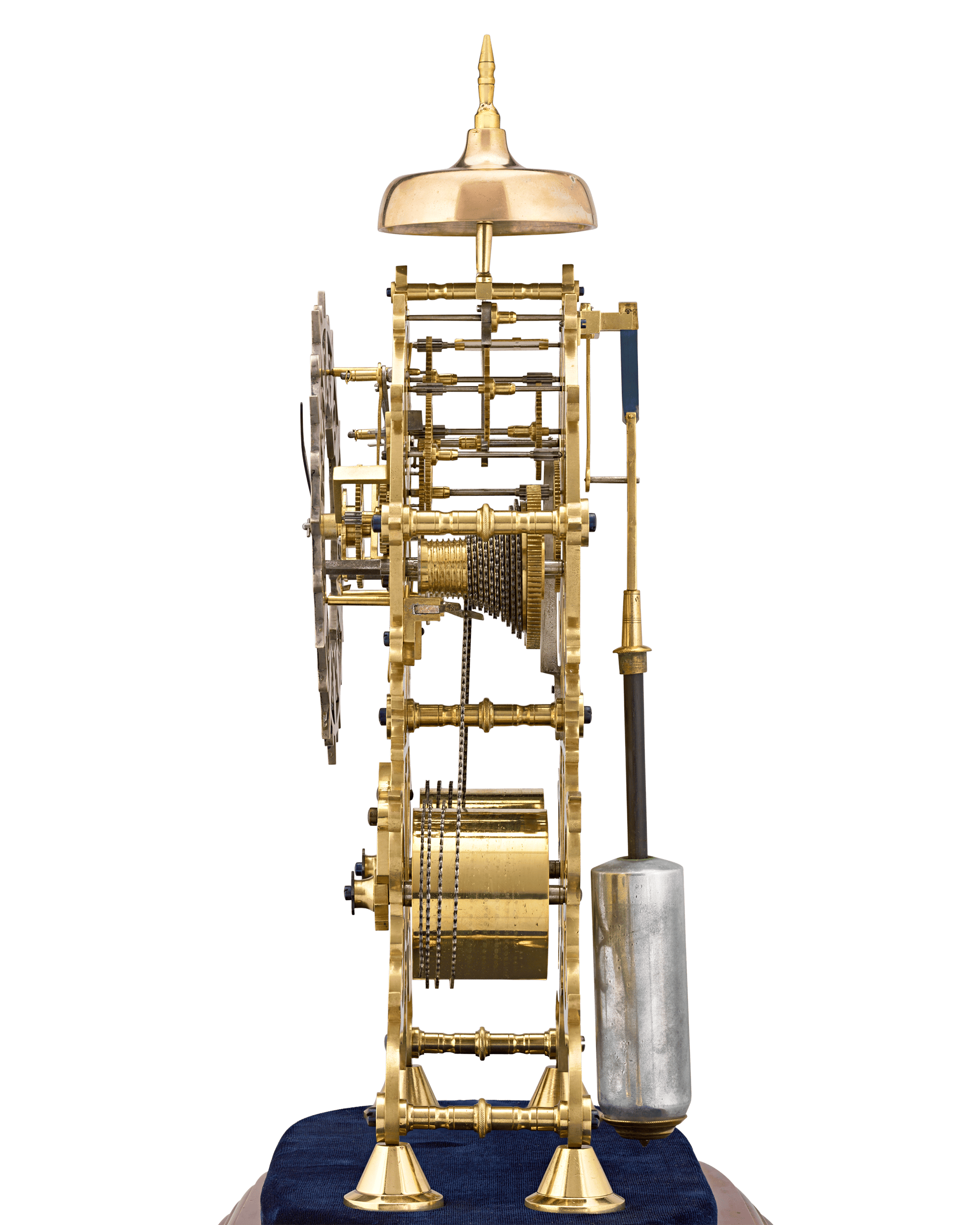 English Rose Window Skeleton Clock by Evans of Handsworth